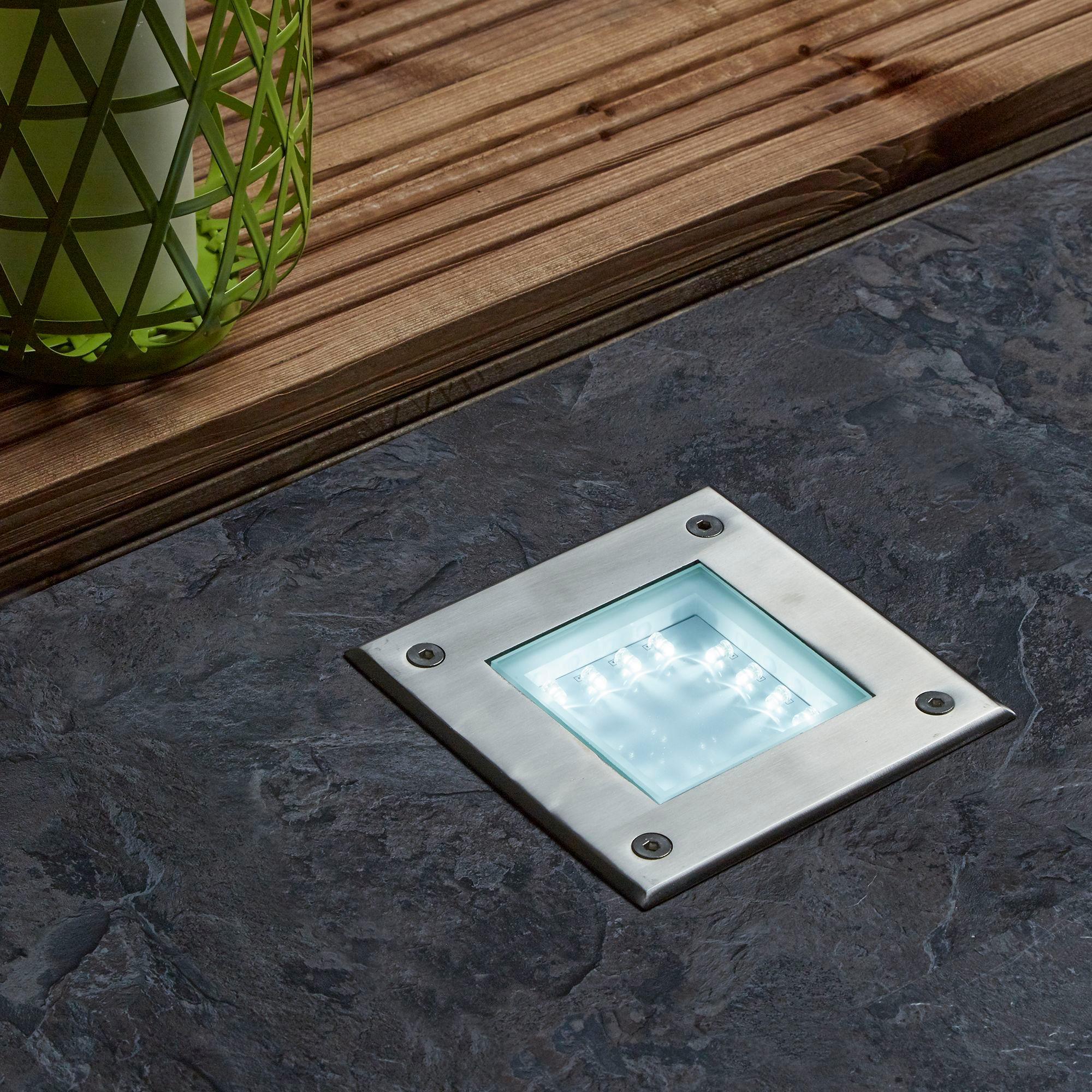 walkover led outdoor recessed square stainless steel light by searchlighting lighting, living room image