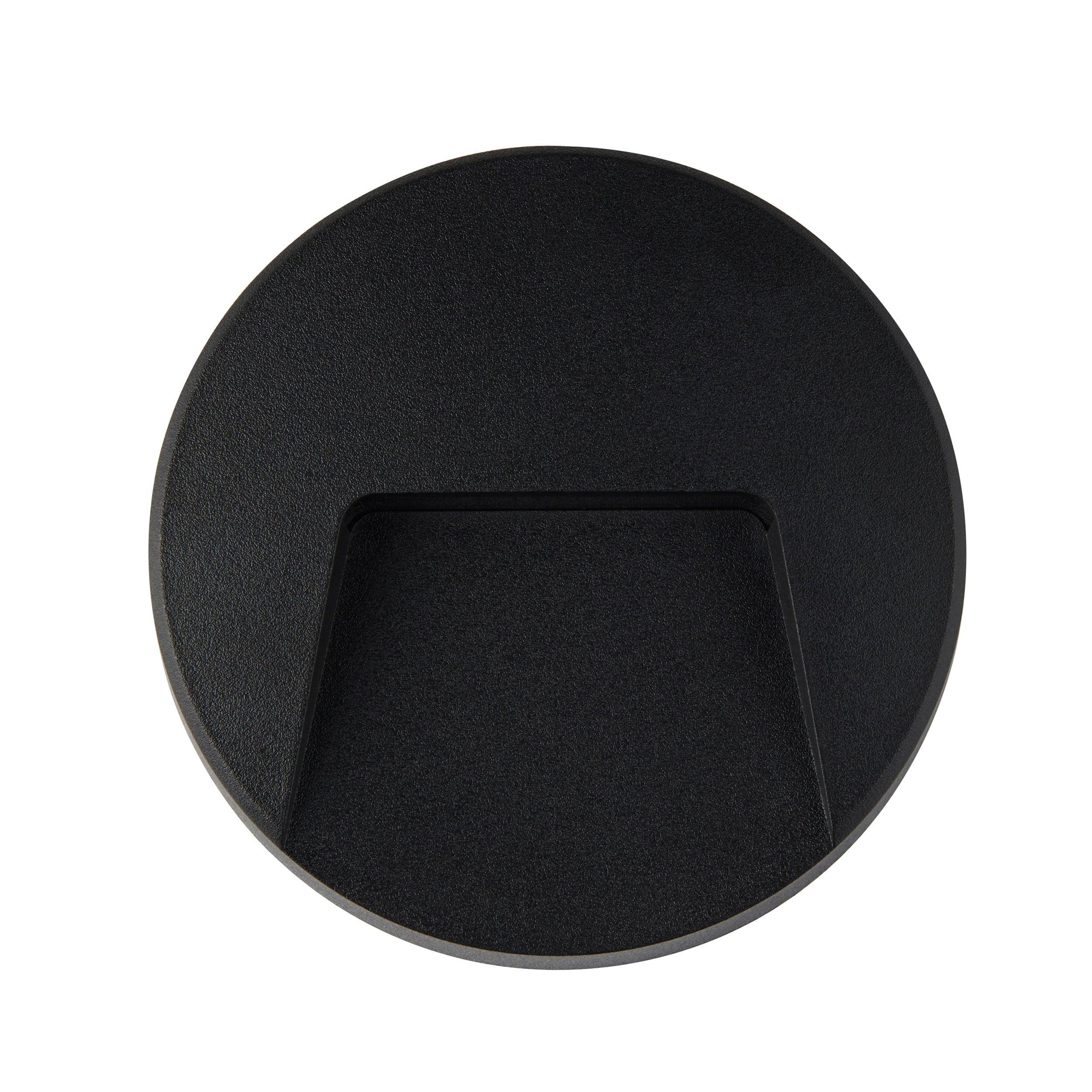 severus black round outdoor wall light ip65 2 8w cct by saxby lighting, close up image 42