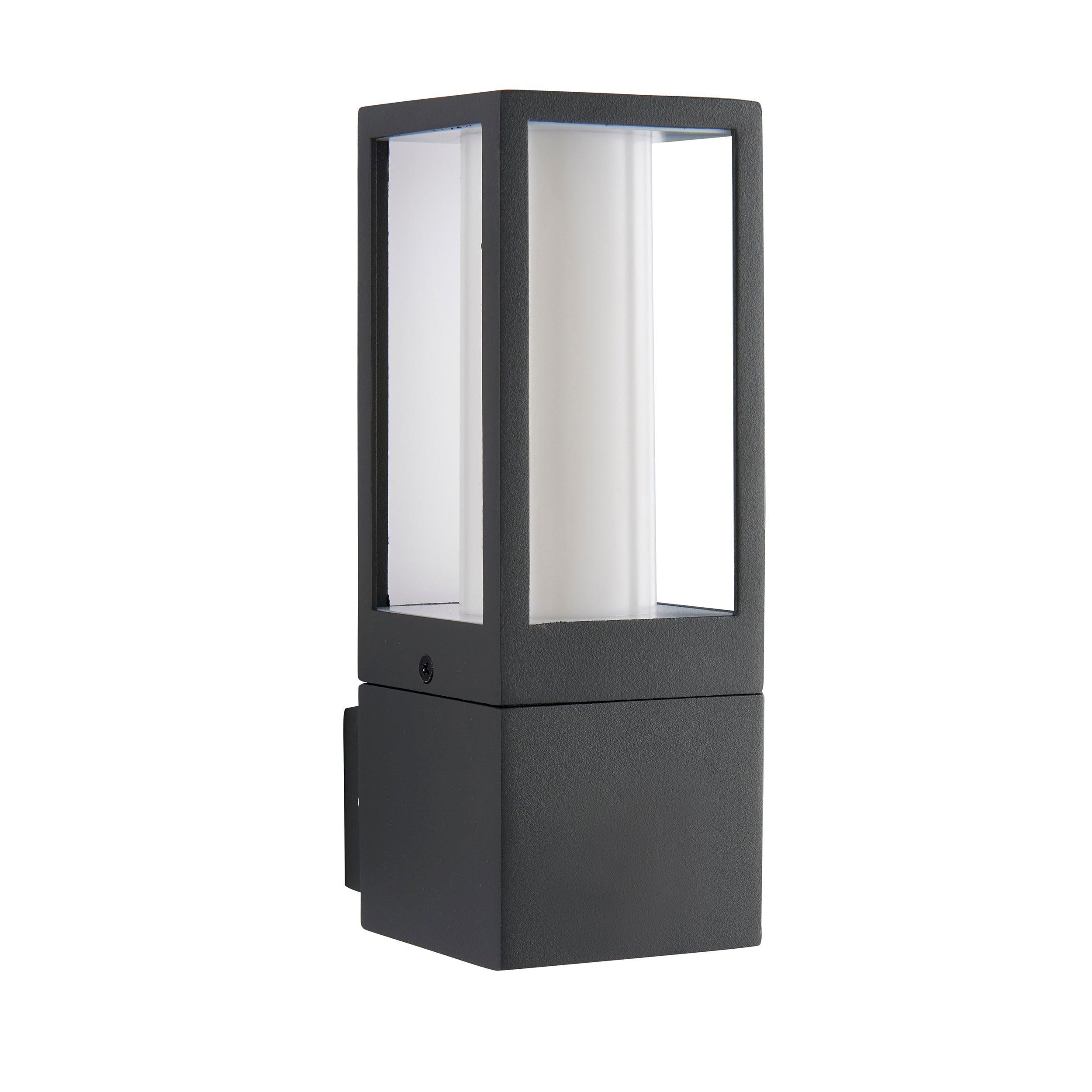 lantern black outdoor wall light ip44 7wby Saxby Lighting, close up image