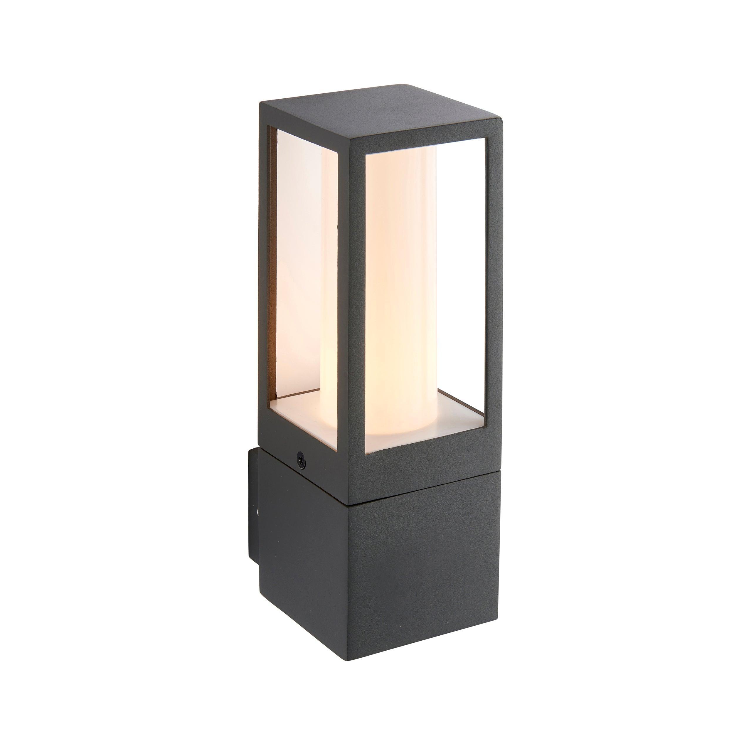 lantern black outdoor wall light ip44 7w by saxby lighting, close up image 202
