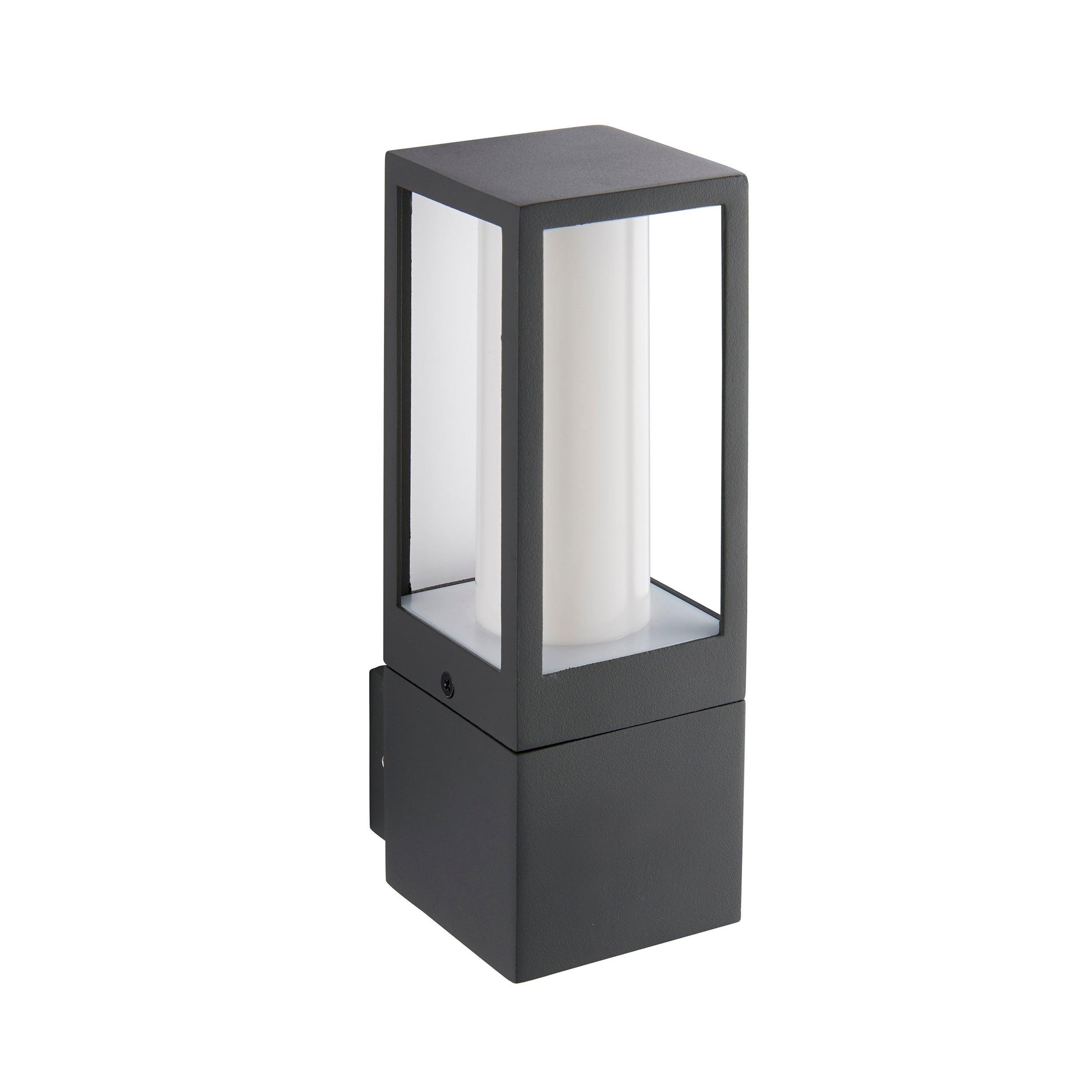 lantern black outdoor wall light ip44 7w by saxby lighting, close up image 172