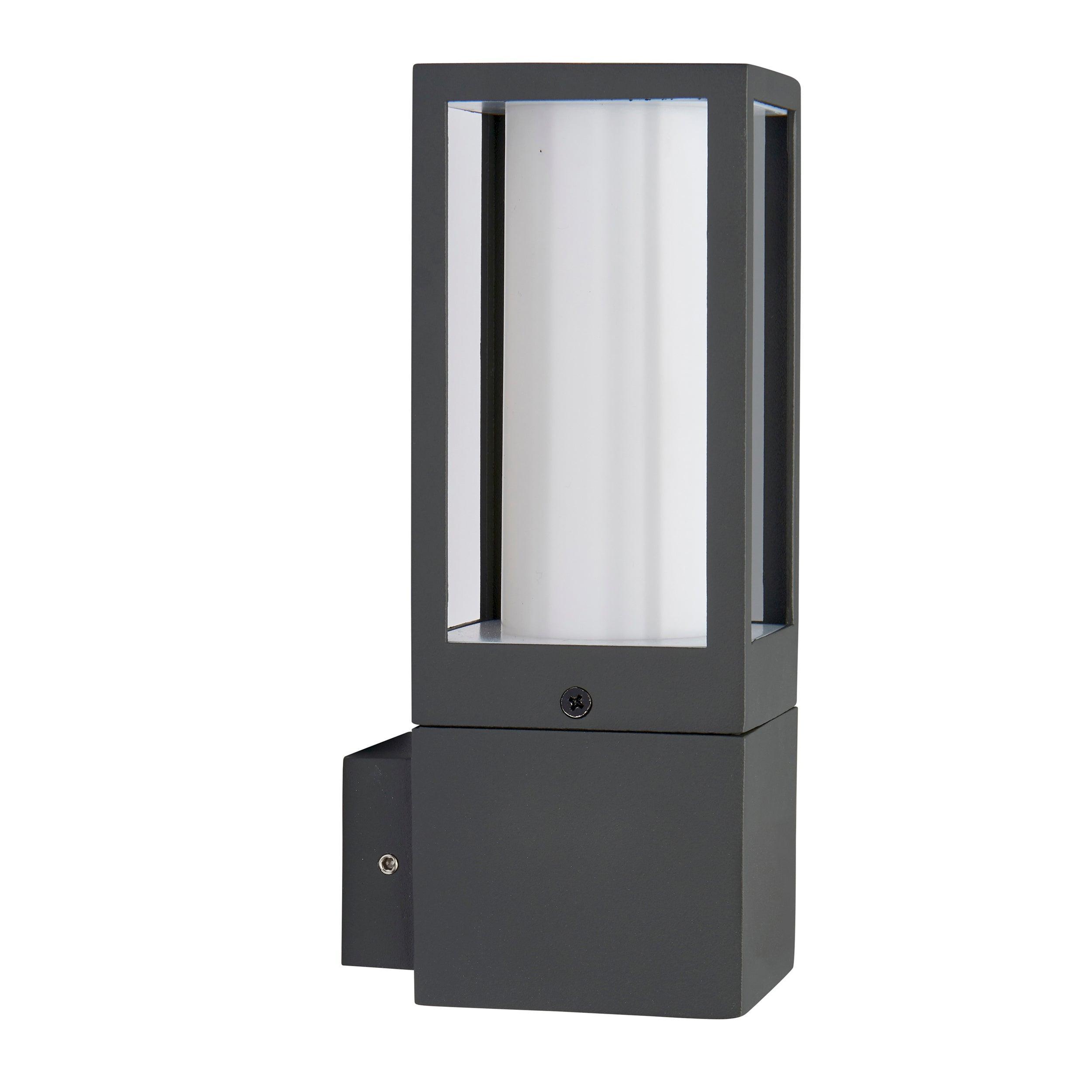 lantern black outdoor wall light ip44 7w by saxby lighting, close up image 108