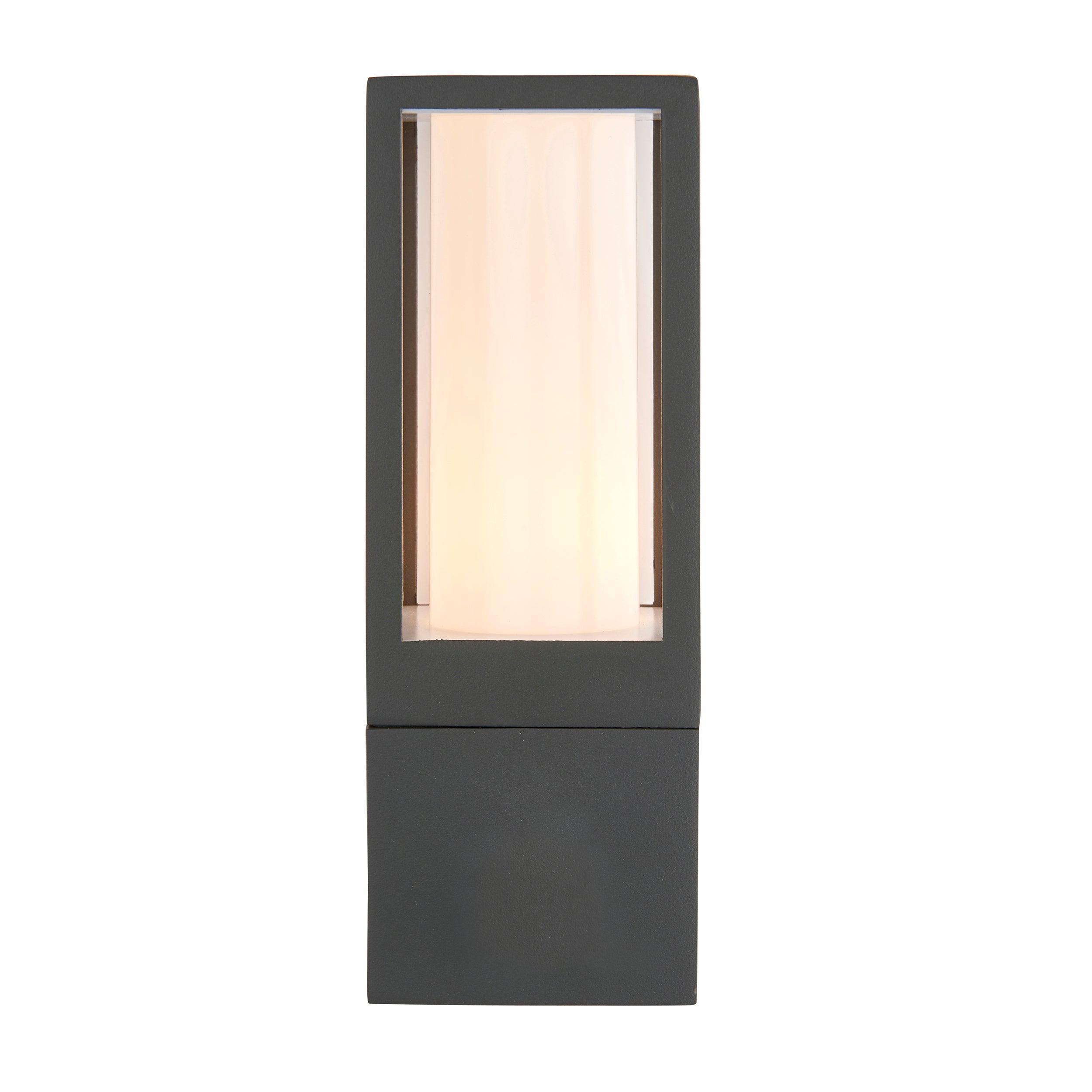 lantern black outdoor wall light ip44 7w by saxby lighting, close up image 87