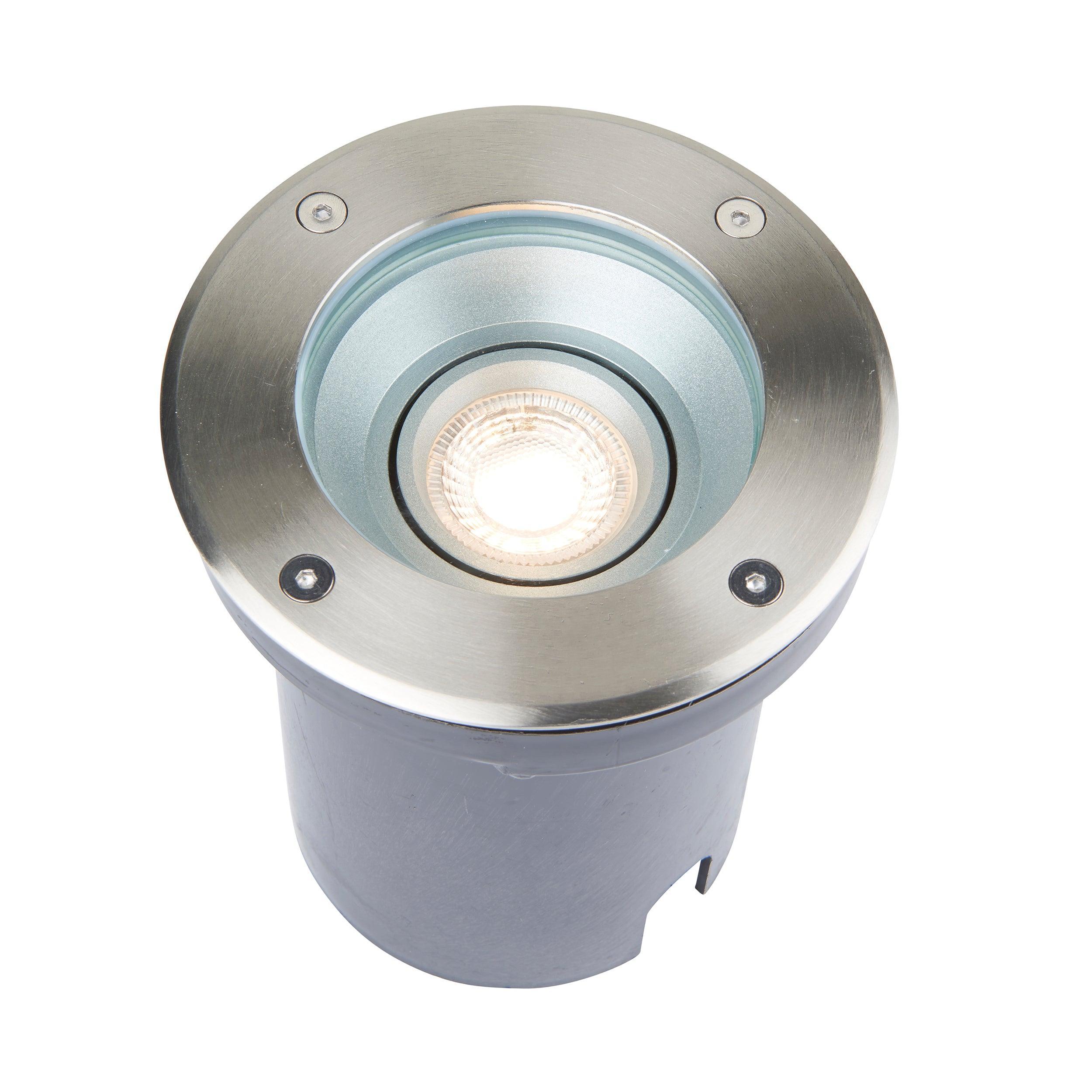 pillar tilt round stainless steel led decking light ip67 50w by saxby lighting, close up image 245