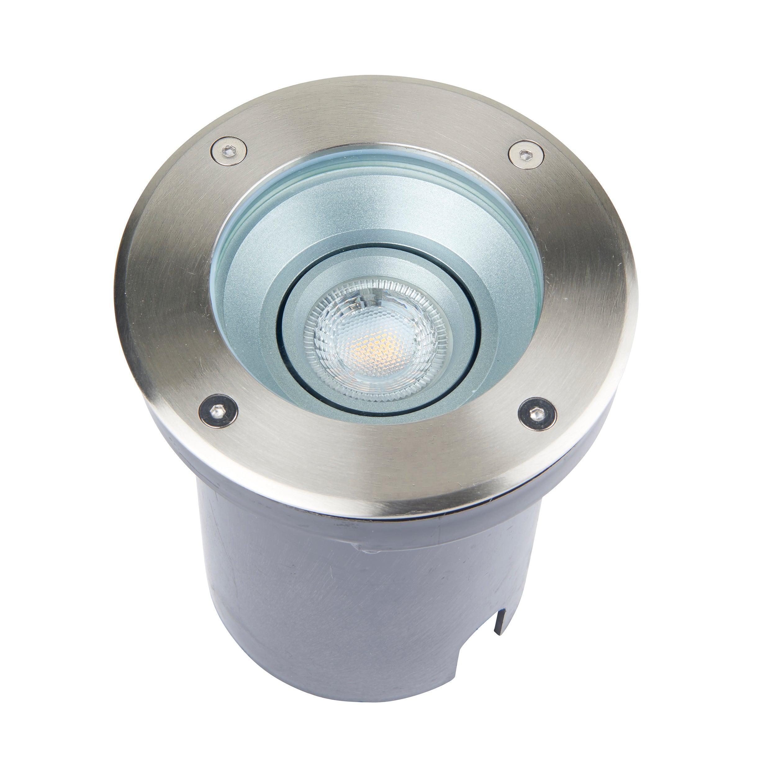 pillar tilt round stainless steel led decking light ip67 50w by saxby lighting, close up image 202