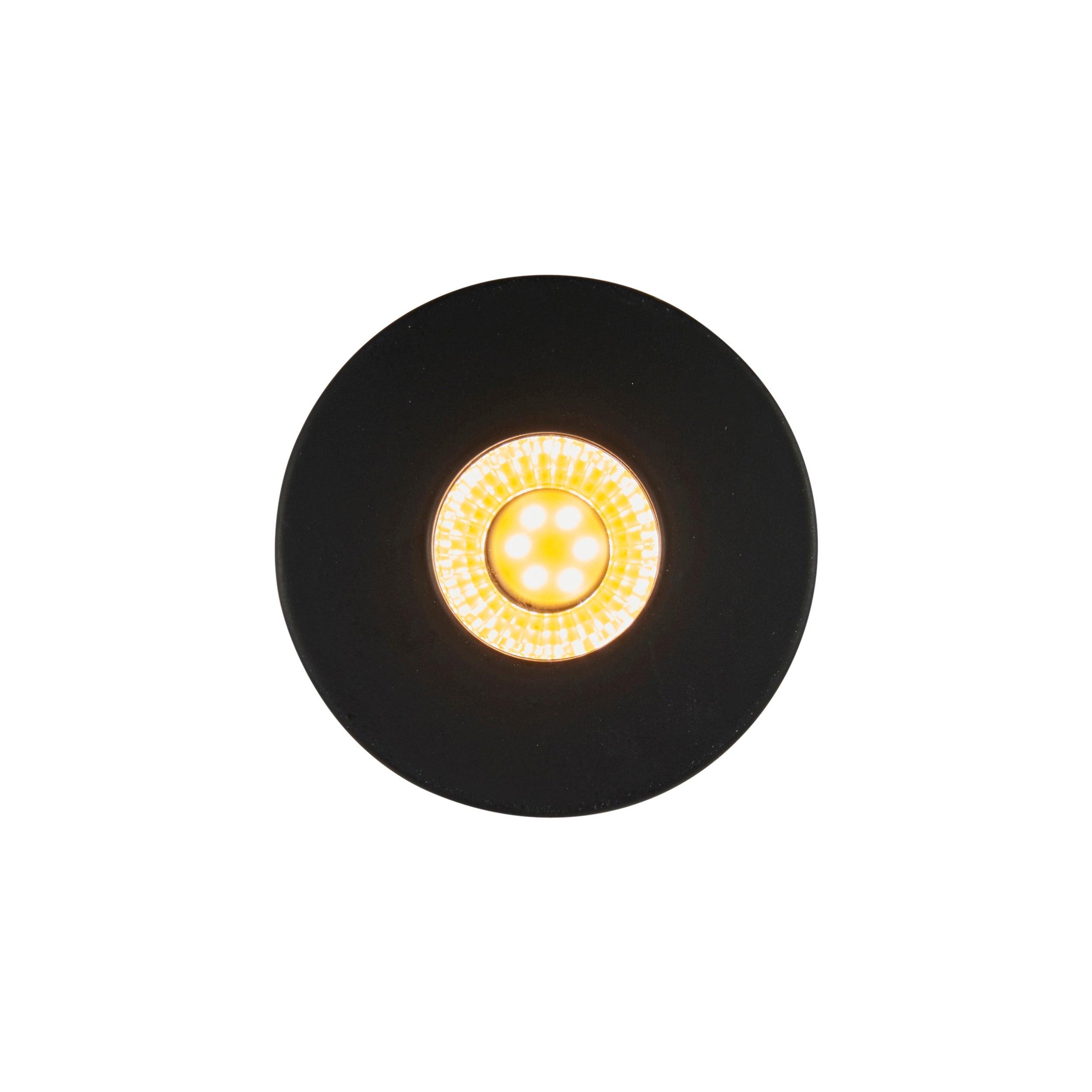 lalo warm white recessed black led light ip44 4wby Saxby Lighting, close up image