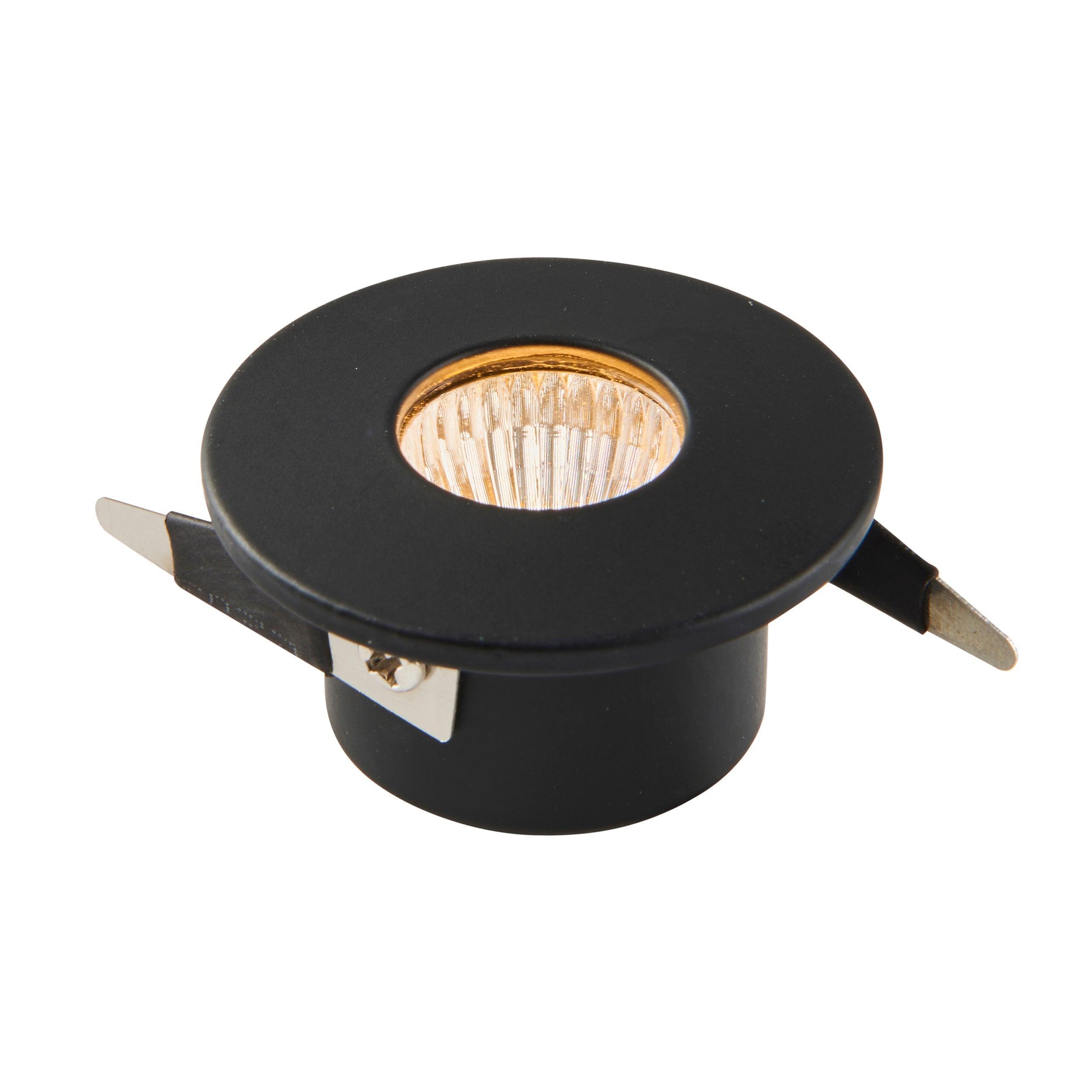 lalo warm white recessed black led light ip44 4w by saxby lighting, close up image 239