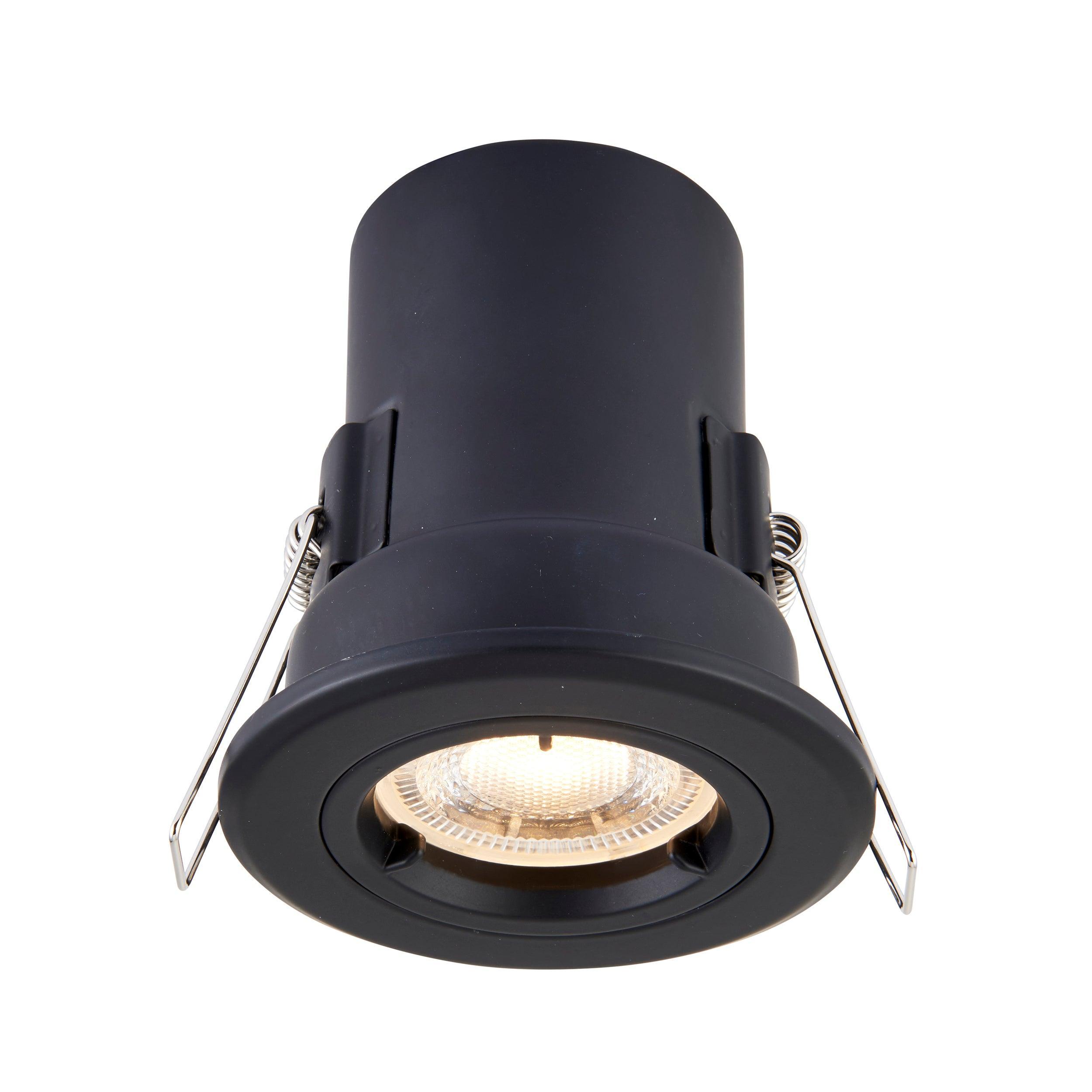 shieldplus black fire rated fixed recessed light 50wby Saxby Lighting, close up image
