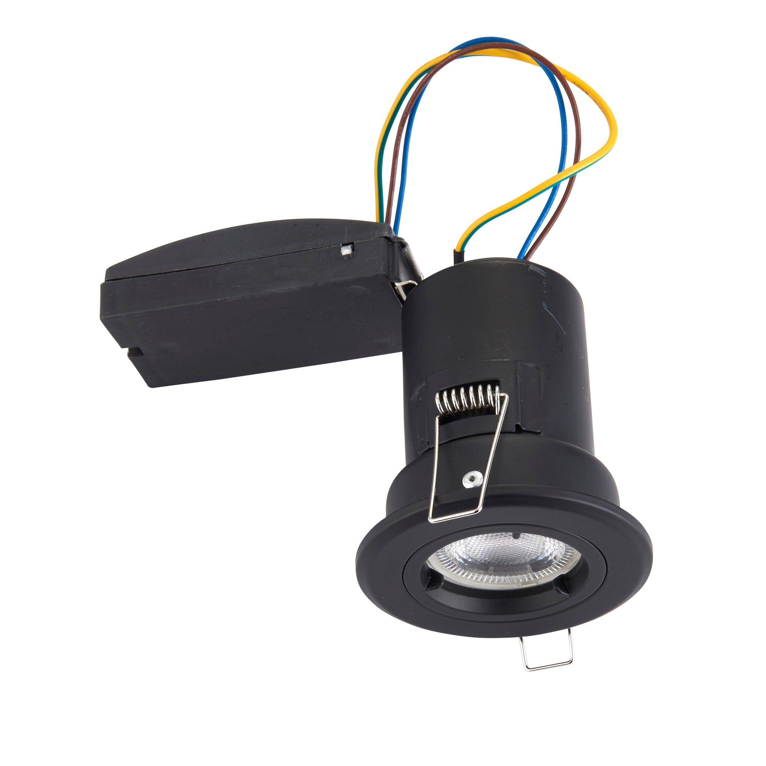 shieldplus black fire rated fixed recessed light 50w by saxby lighting, close up image 246