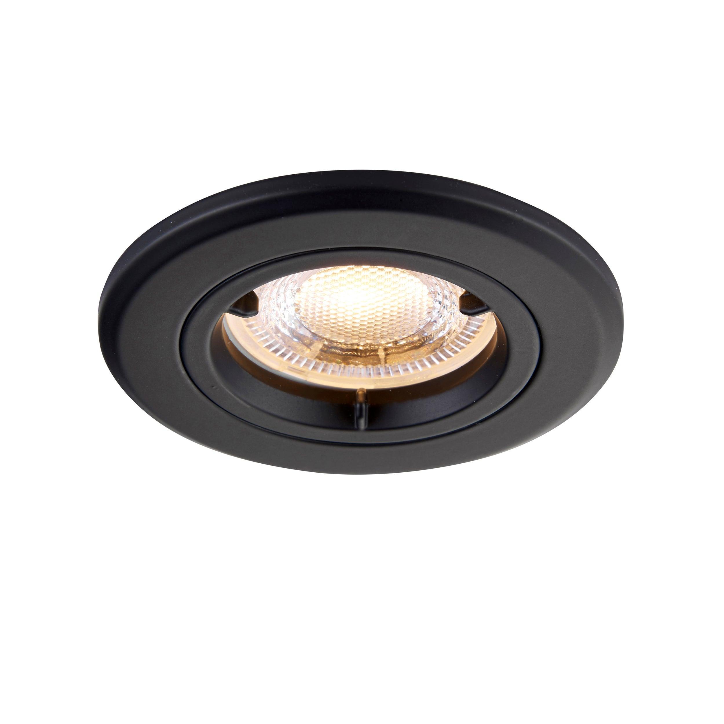 shieldplus black fire rated fixed recessed light 50w by saxby lighting, close up image 210