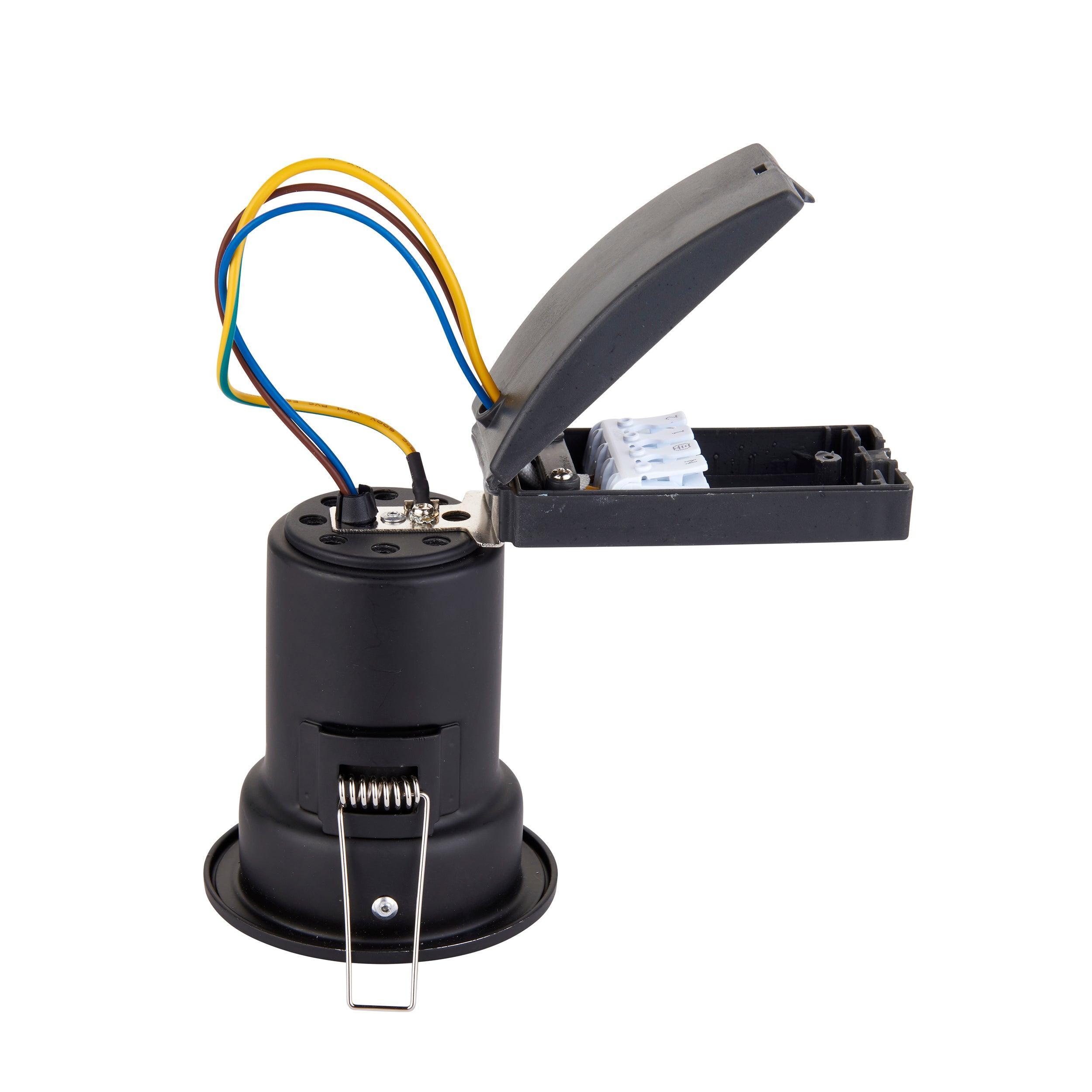 shieldplus black fire rated fixed recessed light 50w by saxby lighting, close up image 163