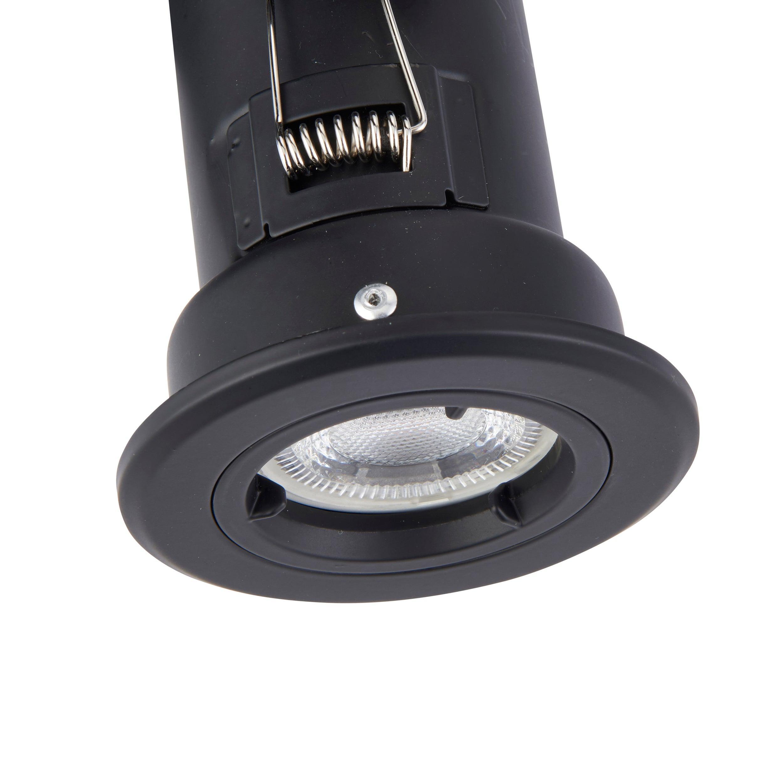 shieldplus black fire rated fixed recessed light 50w by saxby lighting, close up image 90