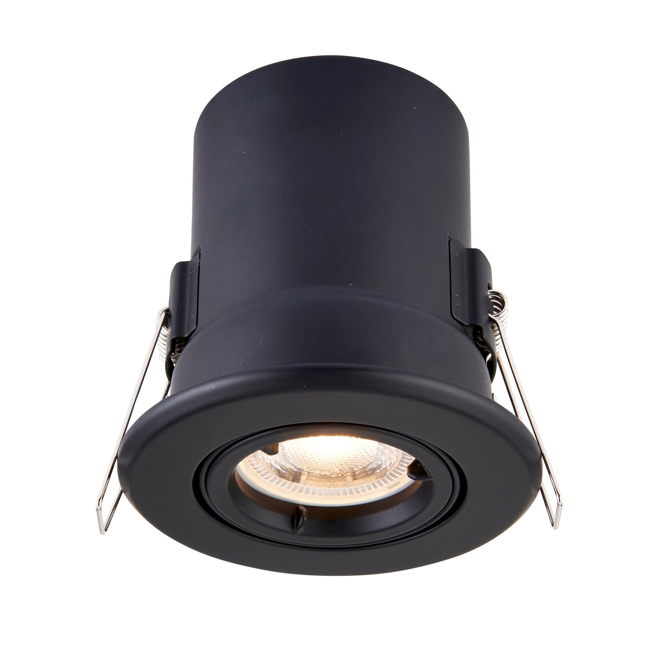 shieldplus tilt black recessed light 50w by saxby lighting, close up image 301