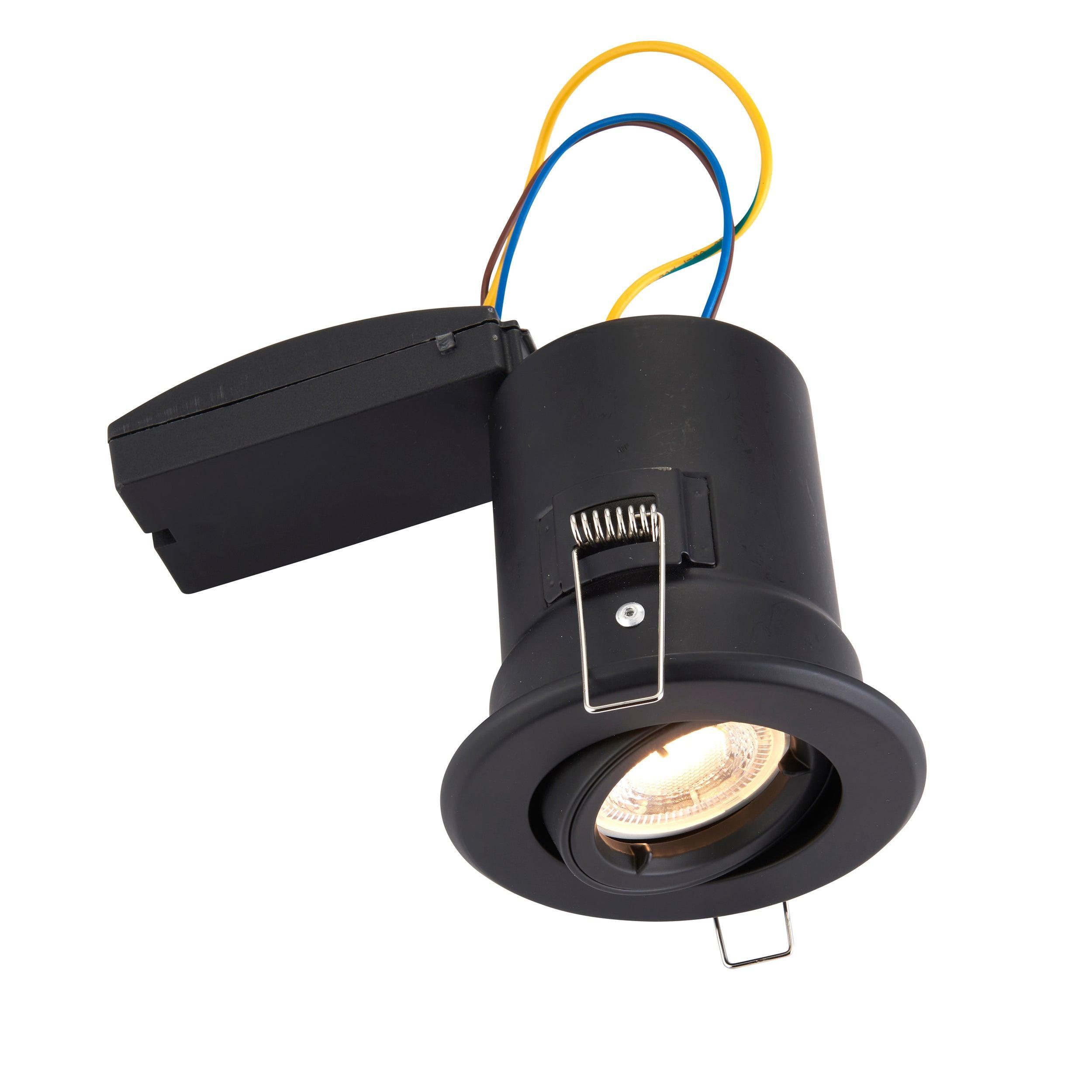 shieldplus tilt black recessed light 50w by saxby lighting, close up image 254