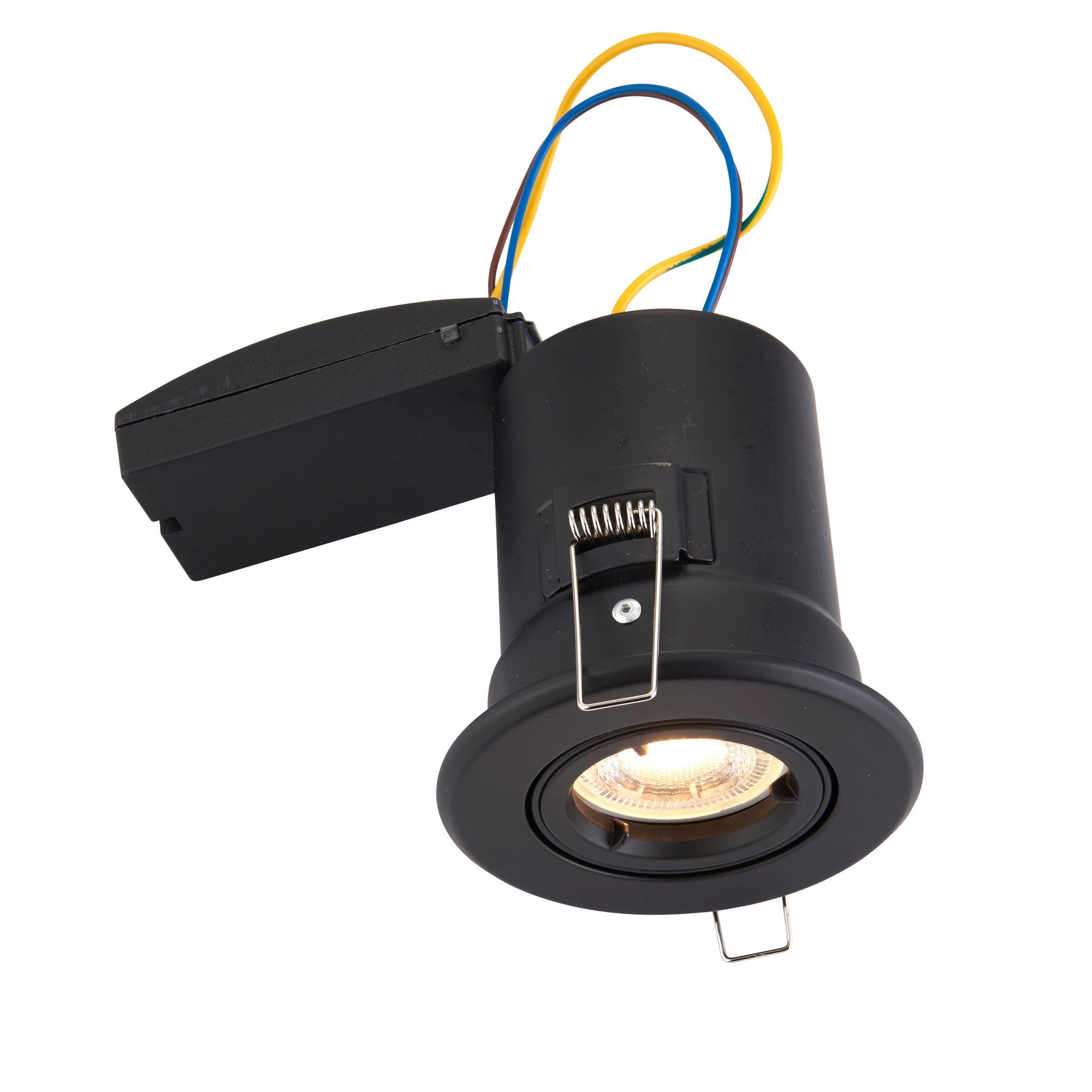 shieldplus tilt black recessed light 50w by saxby lighting, close up image 218