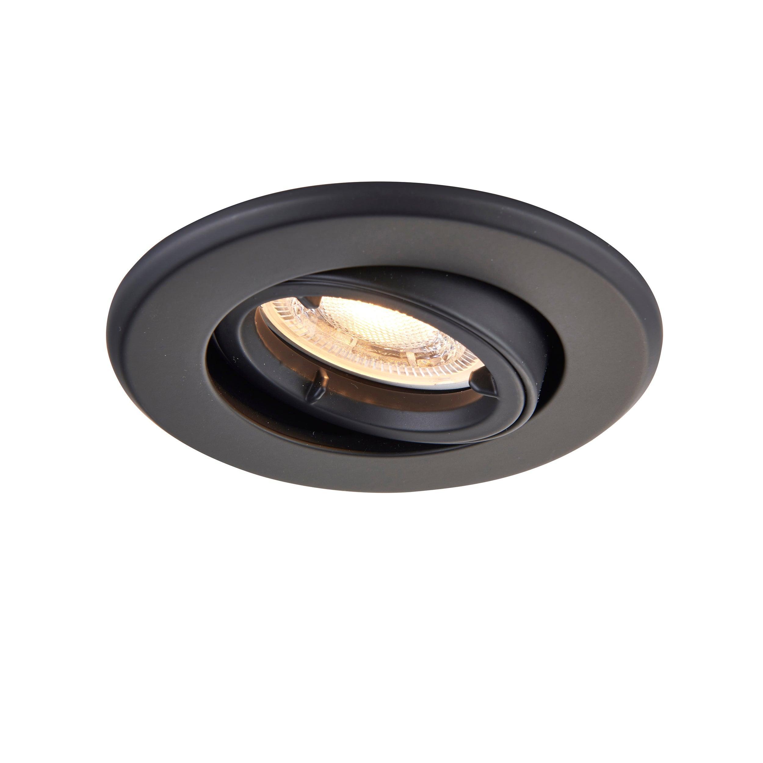 shieldplus tilt black recessed light 50w by saxby lighting, close up image 170