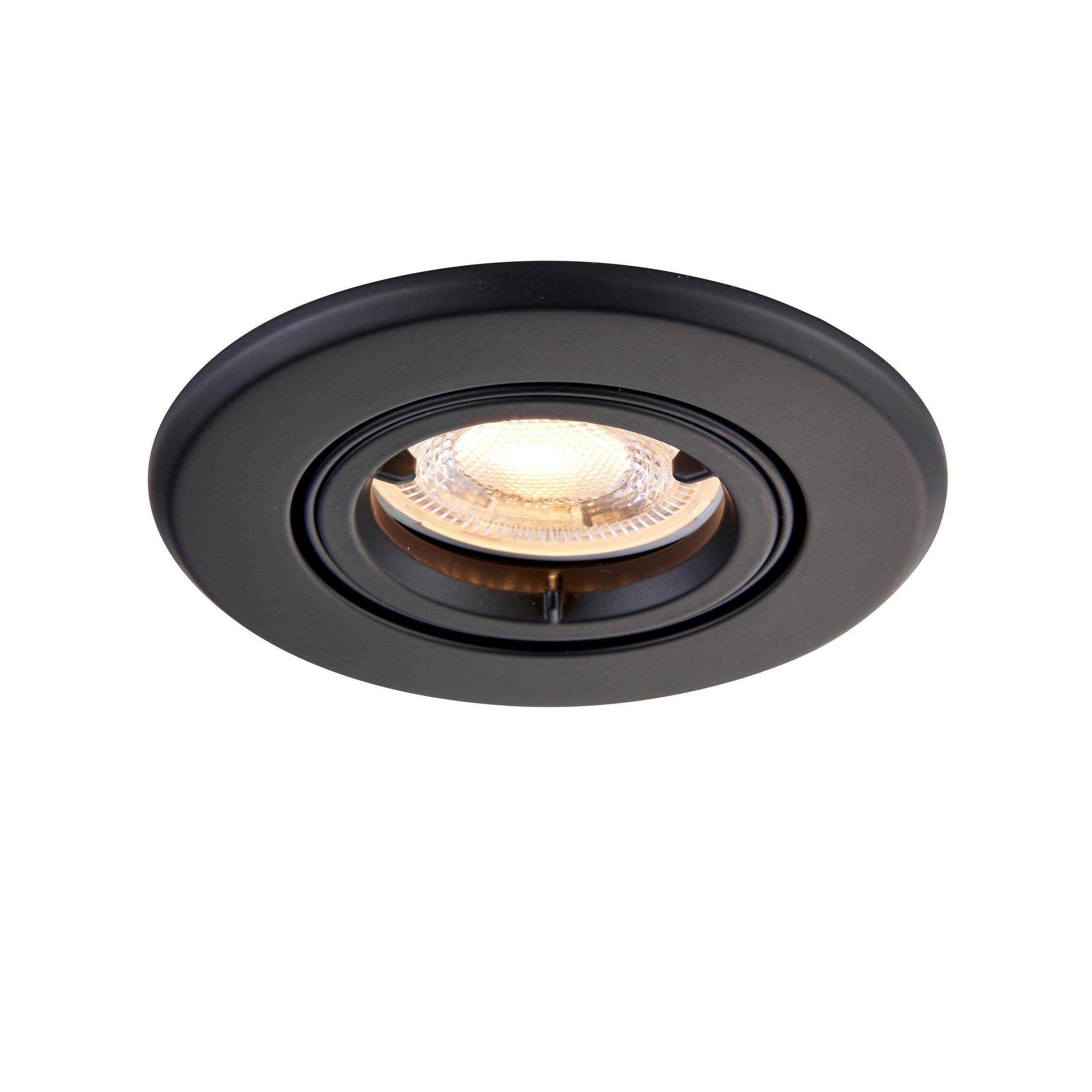 shieldplus tilt black recessed light 50w by saxby lighting, close up image 132