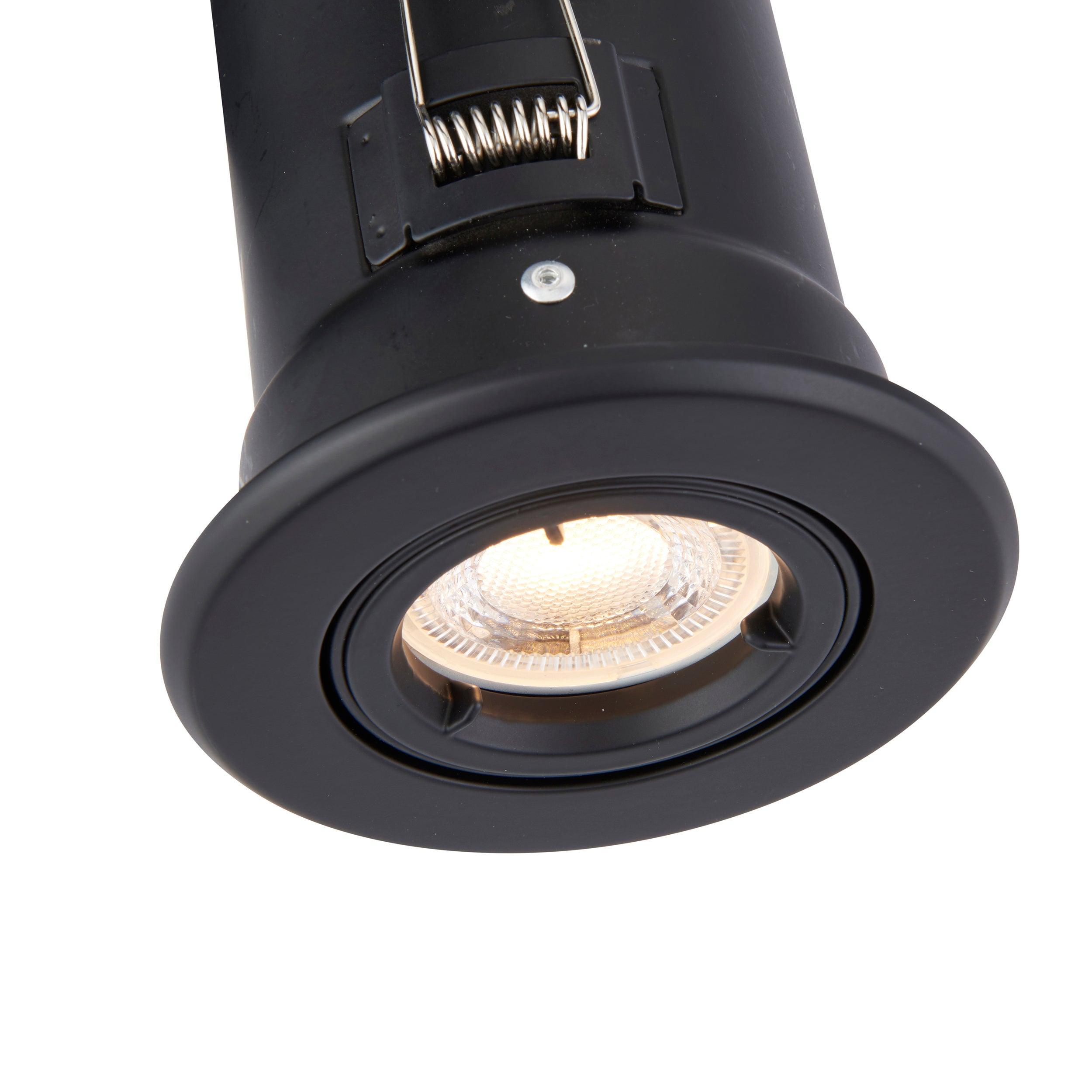 shieldplus tilt black recessed light 50w by saxby lighting, LED close up image 19