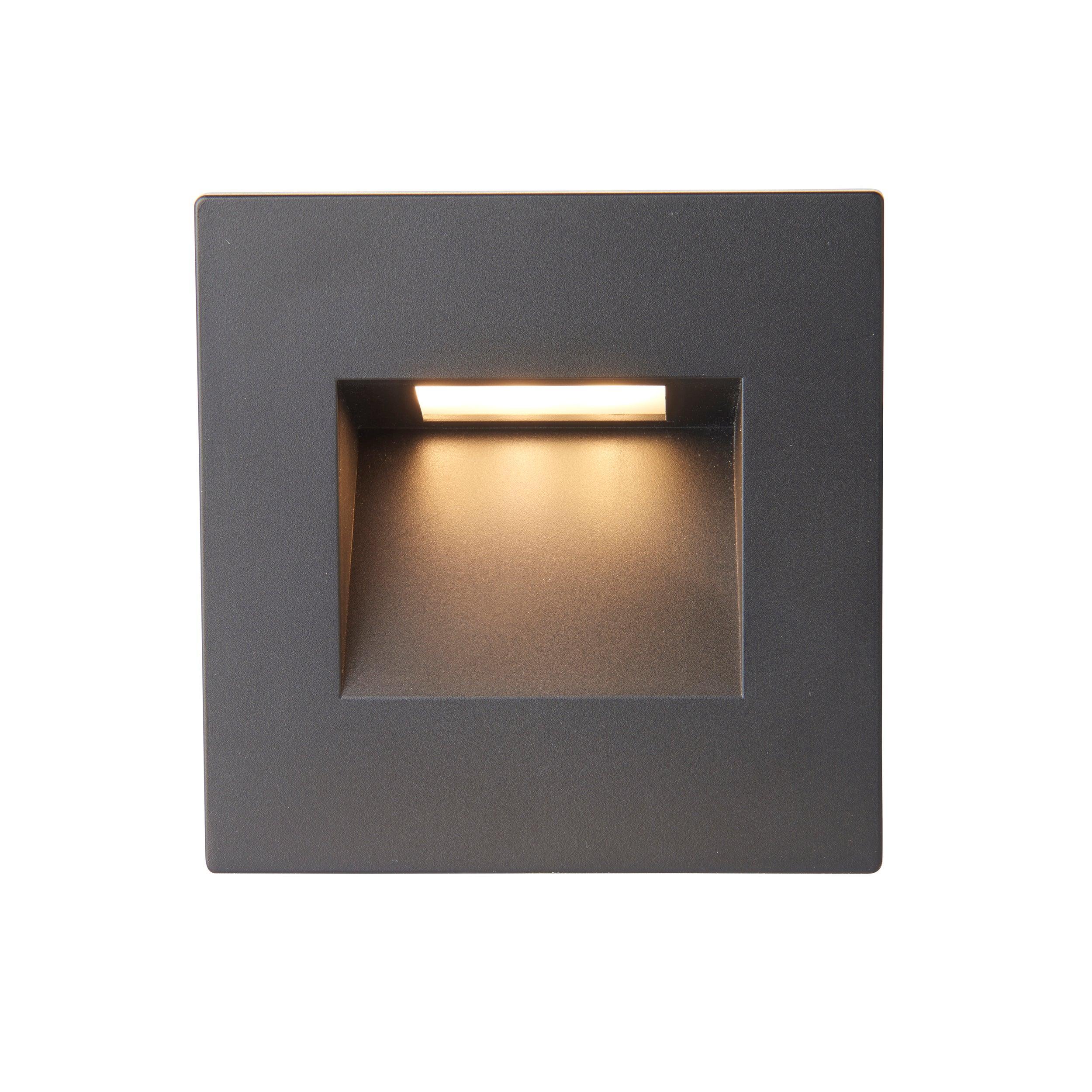 albus cct square black led outdoor wall light ip65 1 5wby saxby lighting