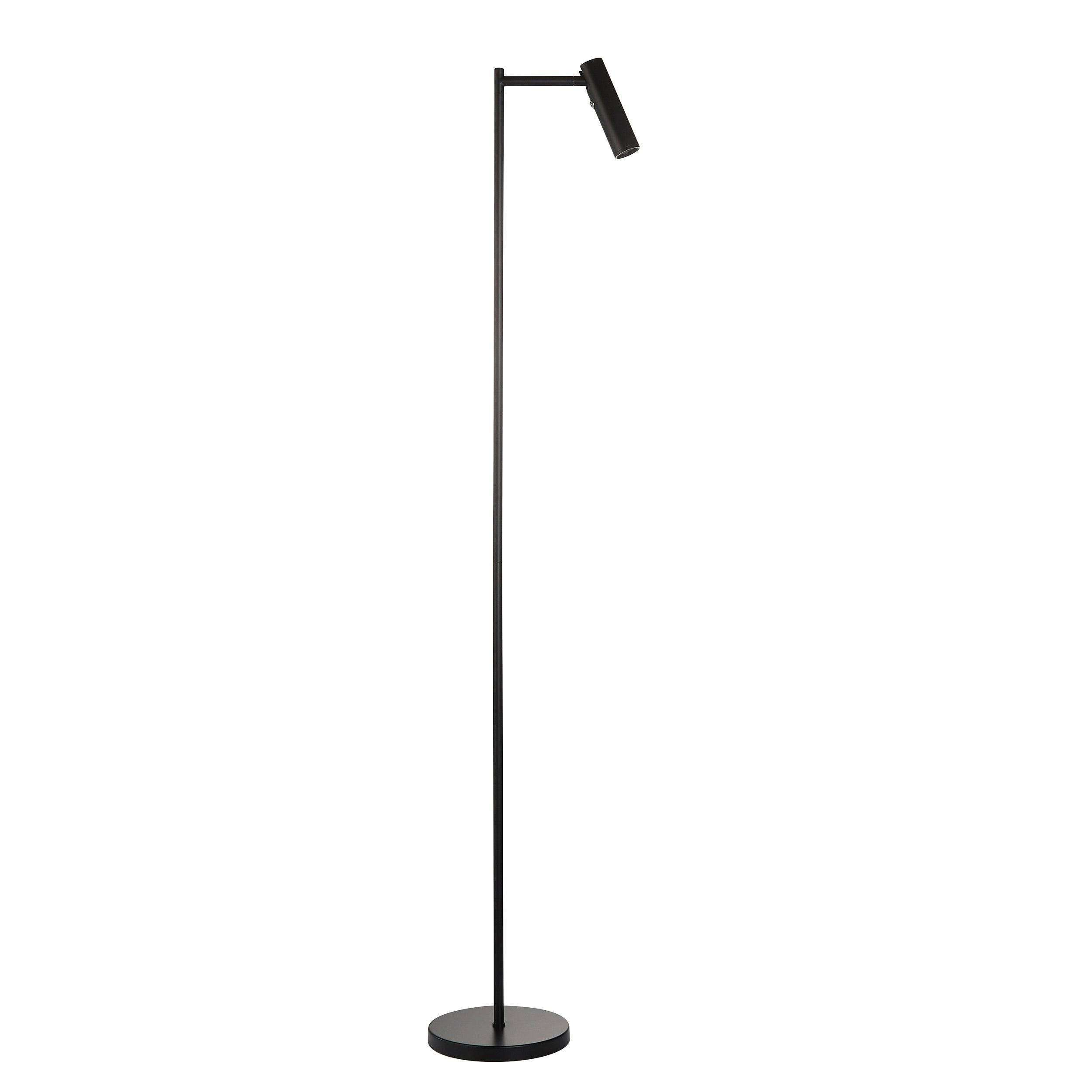 dedicated reader black led floor lamp by Endon Lighting Bedroom Close Up Image