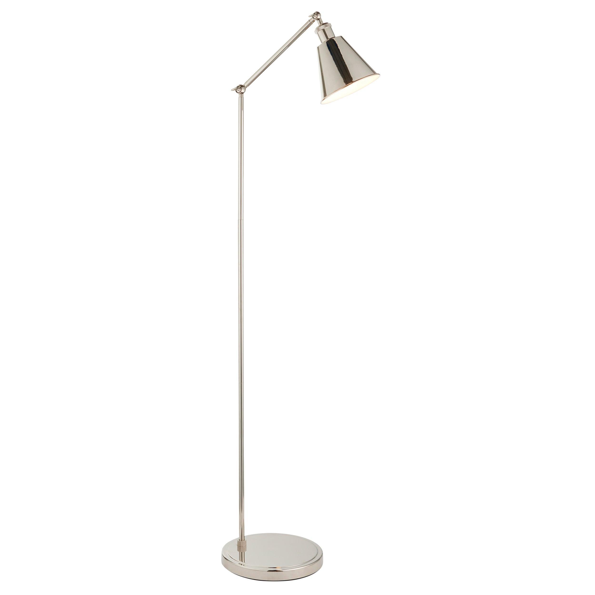 hal nickel modern floor lamp adjustable by Endon Lighting Living room close up image