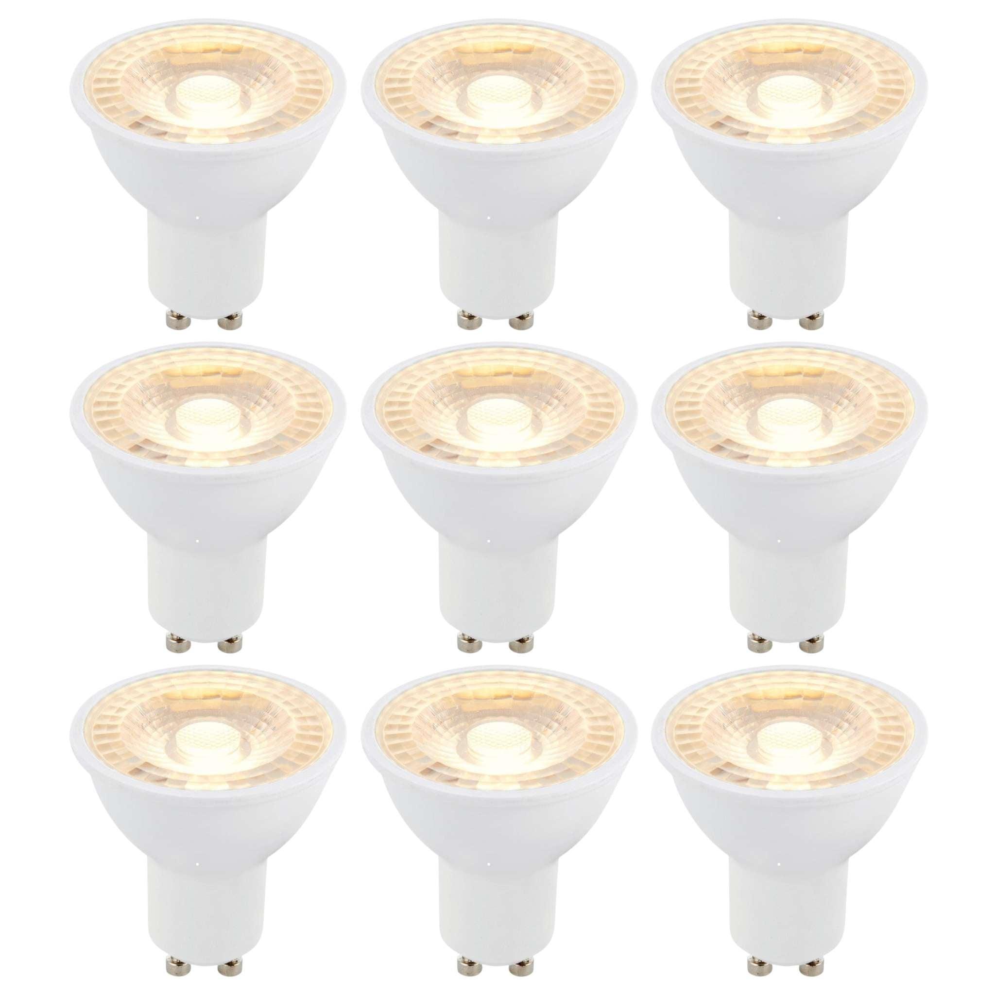 9 X GU10 LED 6W 38 Degree Warm White Bulb