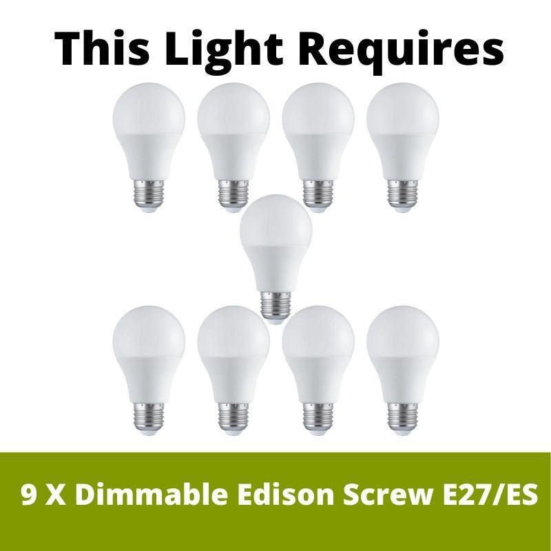 Hinkley Bolla Nickel 9 Light Chandelier - Art Deco-Elstead Lighting-2-Tiffany Lighting Direct