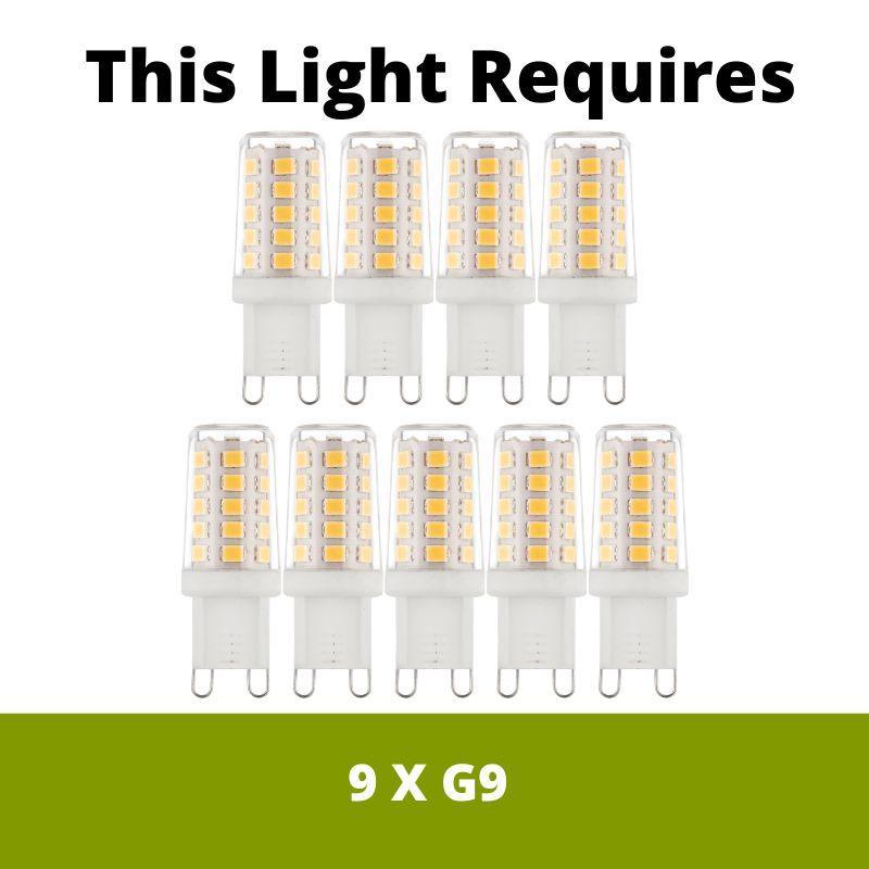 bellis ii 9 lt brass ceiling light glass deco shade by searchlight lighting, LED Lamp Bulb Guide