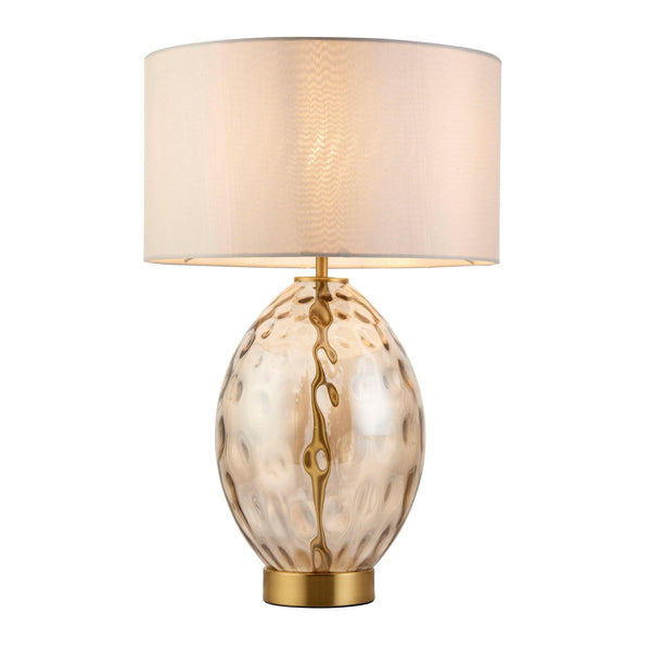 Porter Champagne Glass Touch Table Lamp - Vintage White Shade-Living Lights-Living-Room-Tiffany Lighting Direct-[image-position]