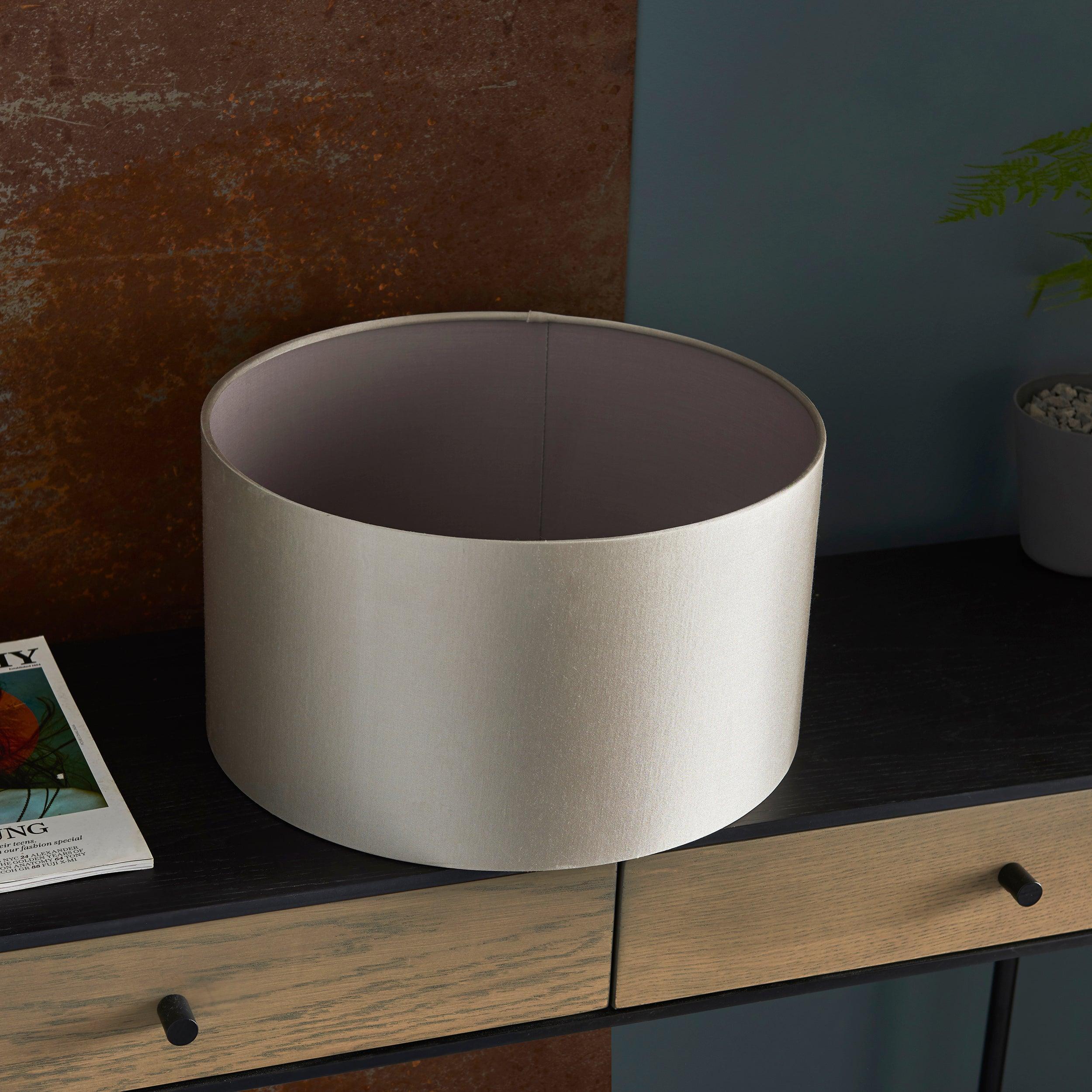 mink satin fabric shade 38cm Living room lighting image