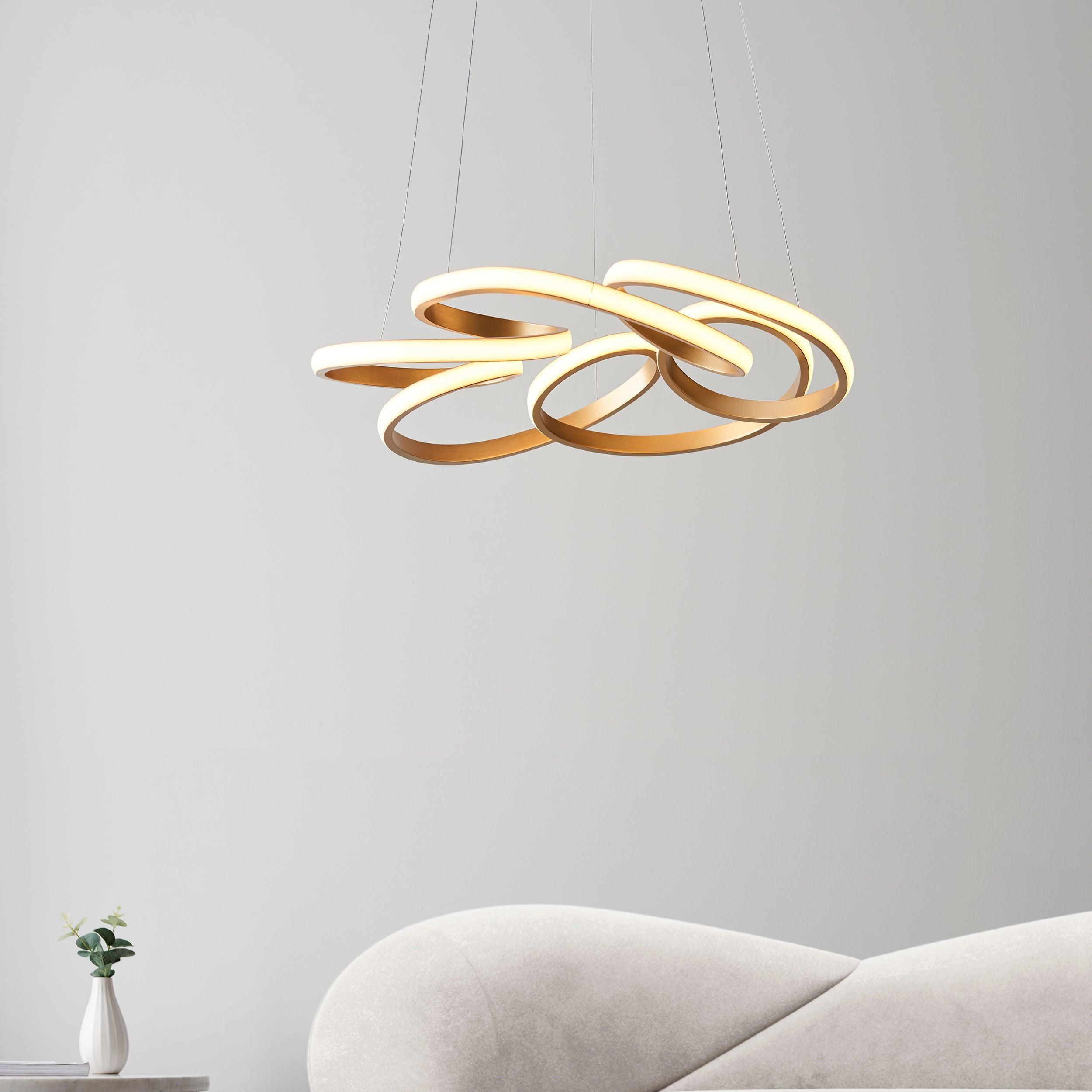 Spiral Gold Modern LED Ceiling Pendant Light-Ceiling Pendant Lights-Living Lights-2-Tiffany Lighting Direct