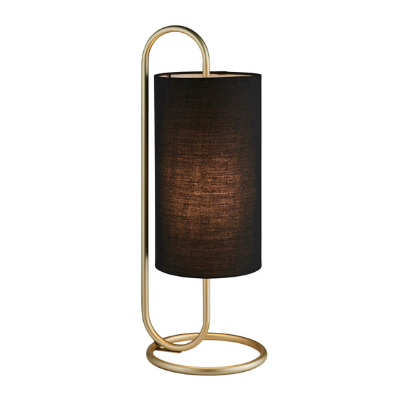 Kilburn Brass Table Lamp - With Black Fabric Shade-Living Lights-Living-Room-Tiffany Lighting Direct-[image-position]