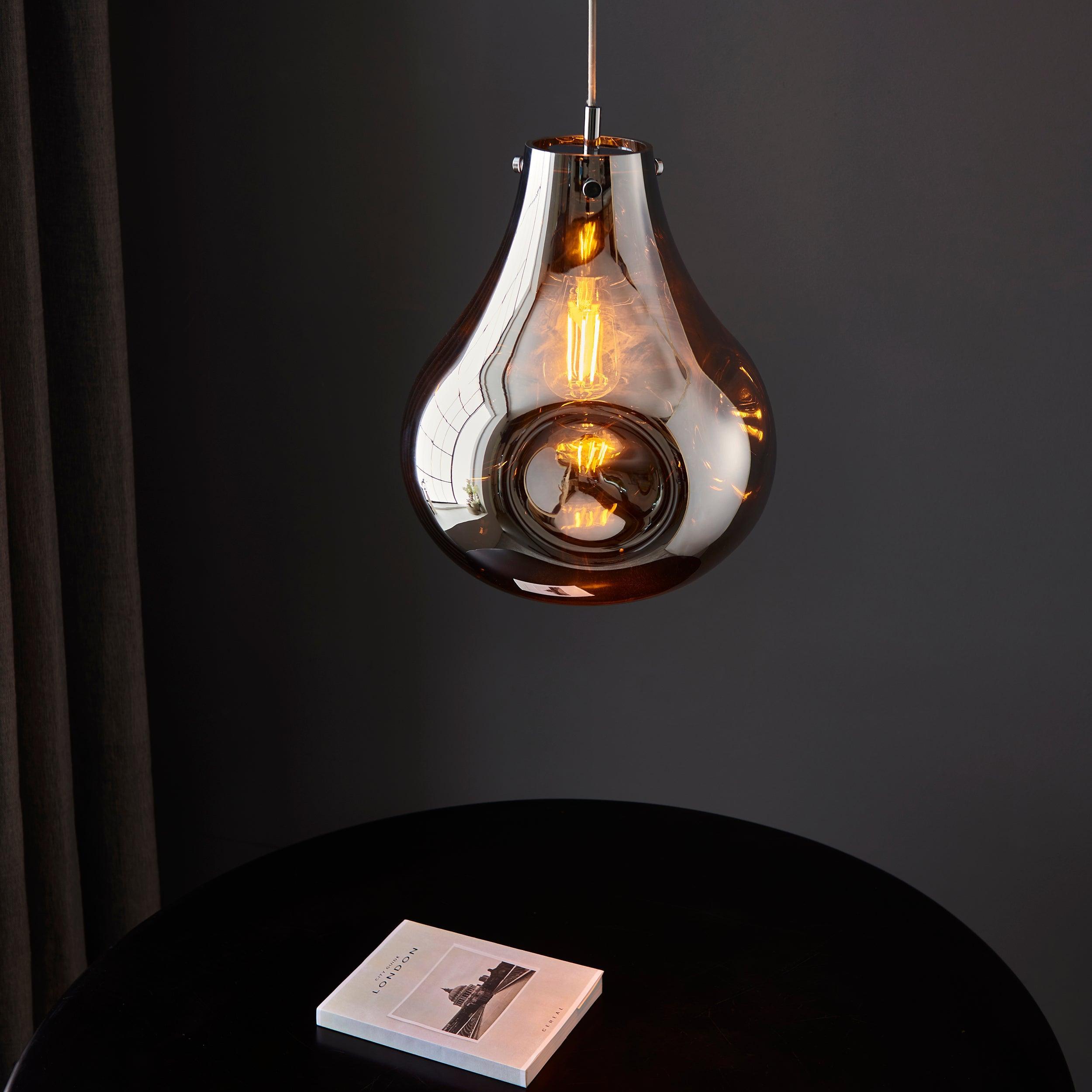 Dazzle Large Metallic Chrome Glass Ceiling Pendant Light-Ceiling Pendant Lights-Living Lights-7-Tiffany Lighting Direct