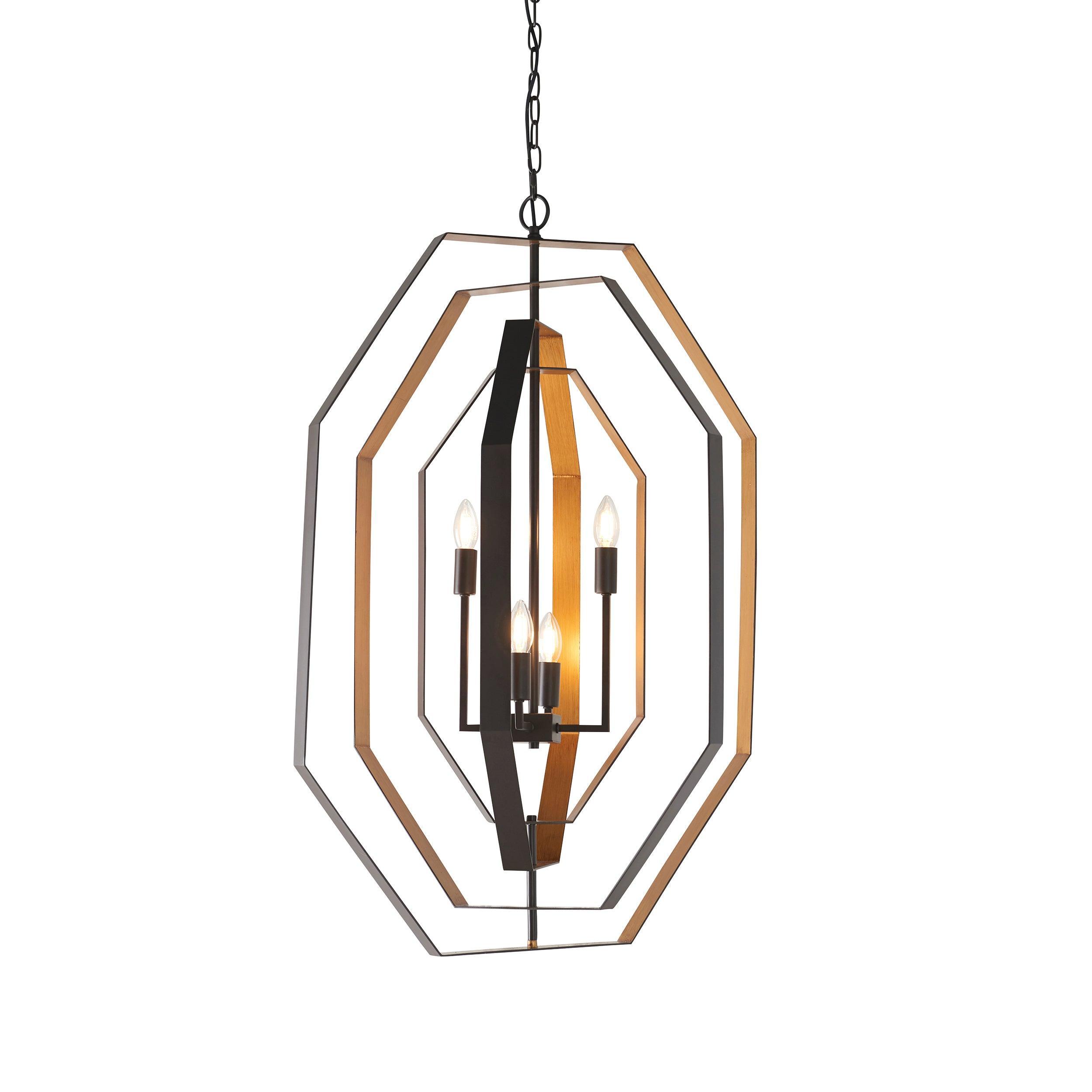 Geometric 4 Light Bronze & Gold Ceiling Pendant-Ceiling Pendant Lights-Living Lights-1-Tiffany Lighting Direct