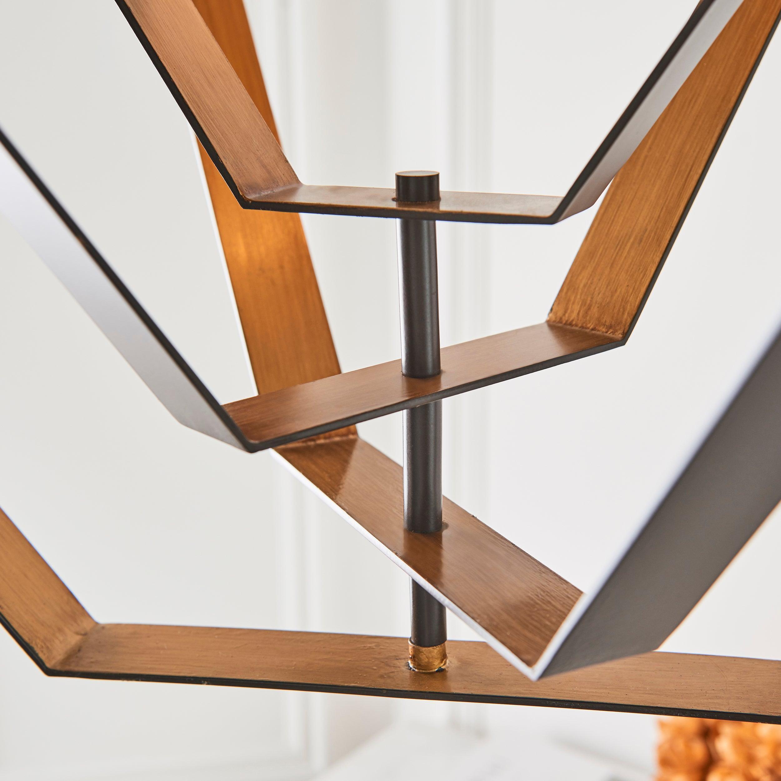 Geometric 4 Light Bronze & Gold Ceiling Pendant-Ceiling Pendant Lights-Living Lights-6-Tiffany Lighting Direct