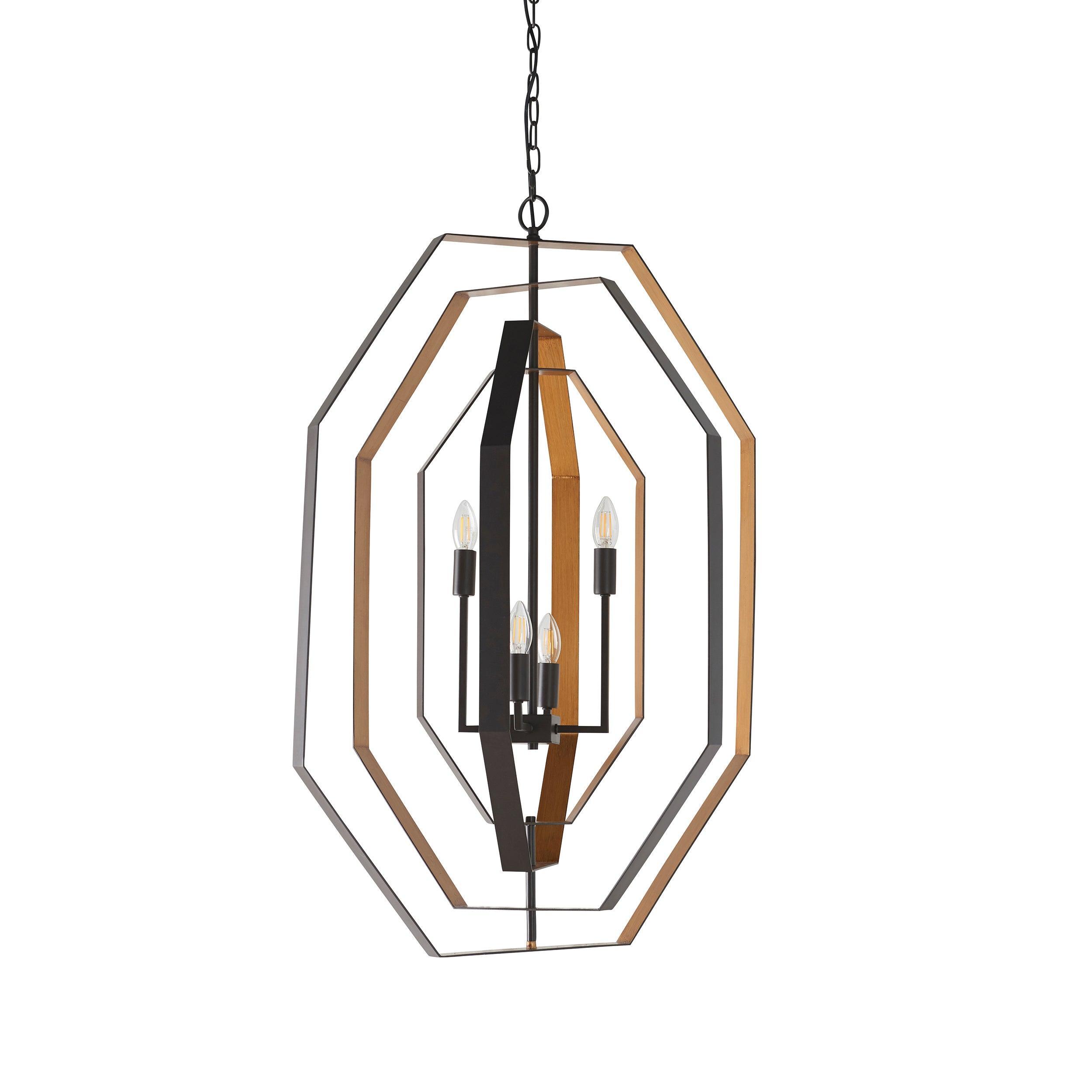 Geometric 4 Light Bronze & Gold Ceiling Pendant-Ceiling Pendant Lights-Living Lights-7-Tiffany Lighting Direct