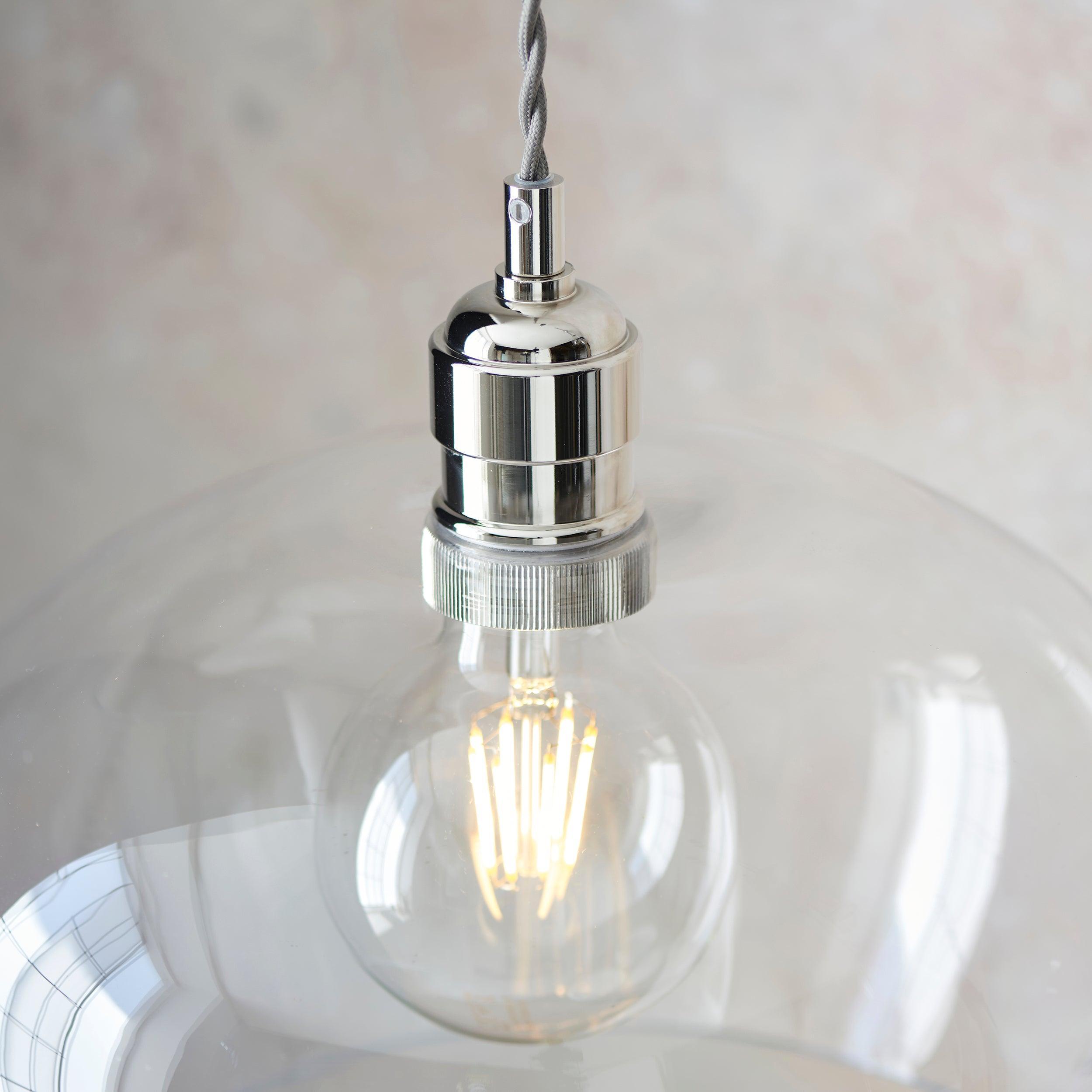 Island Medium Chrome & Clear Glass Art Deco Pendant Light-Ceiling Pendant Lights-Living Lights-7-Tiffany Lighting Direct