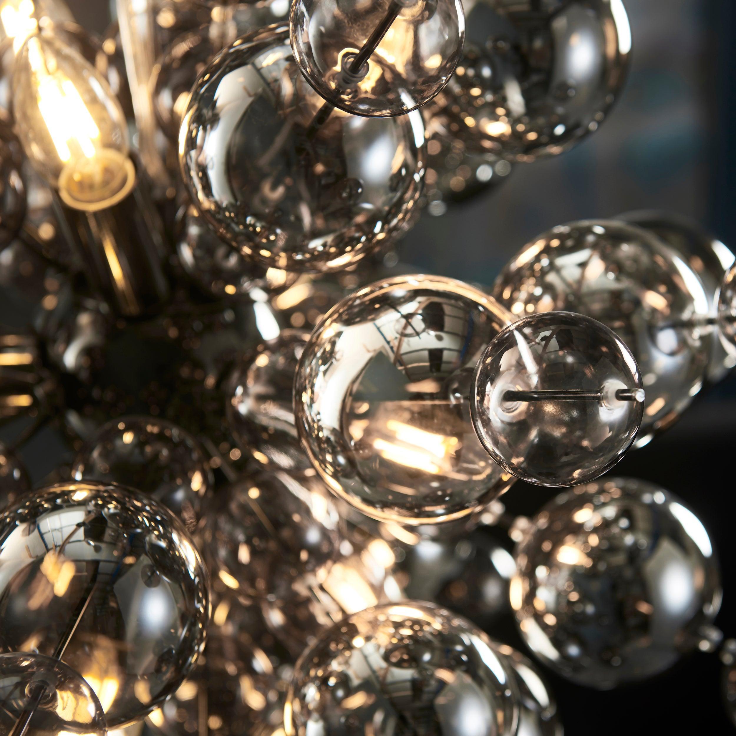 Dreamscape Black Chrome Pendant With Tinted Glass Spheres-Ceiling Pendant Lights-Living Lights-5-Tiffany Lighting Direct