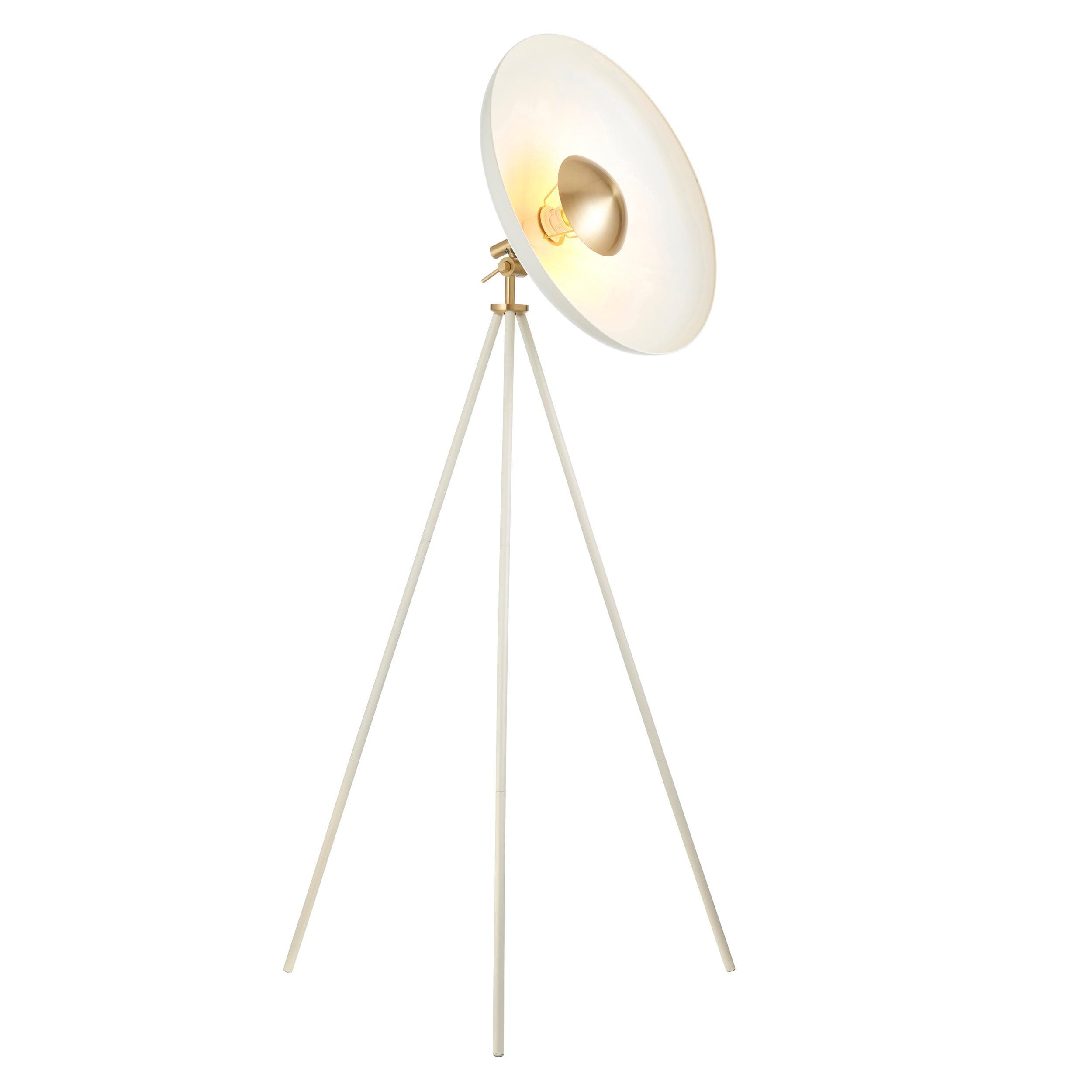 Ovni White Industrial Tripod Floor Lamp