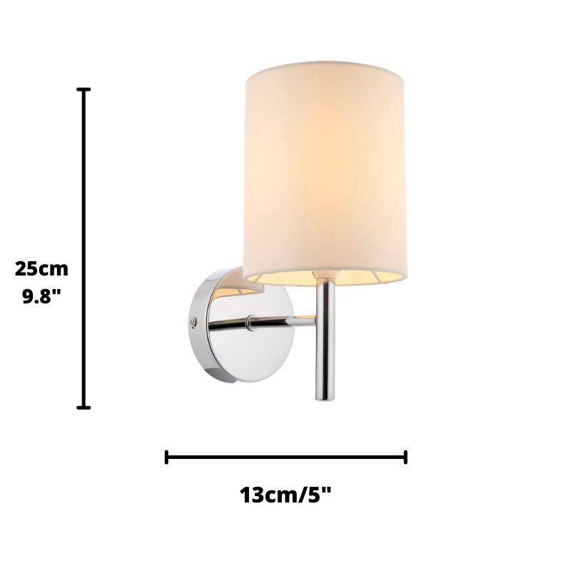 Traditional Wall Lights - Brio chrome Finish Wall Light BRIO-1WBCH measure