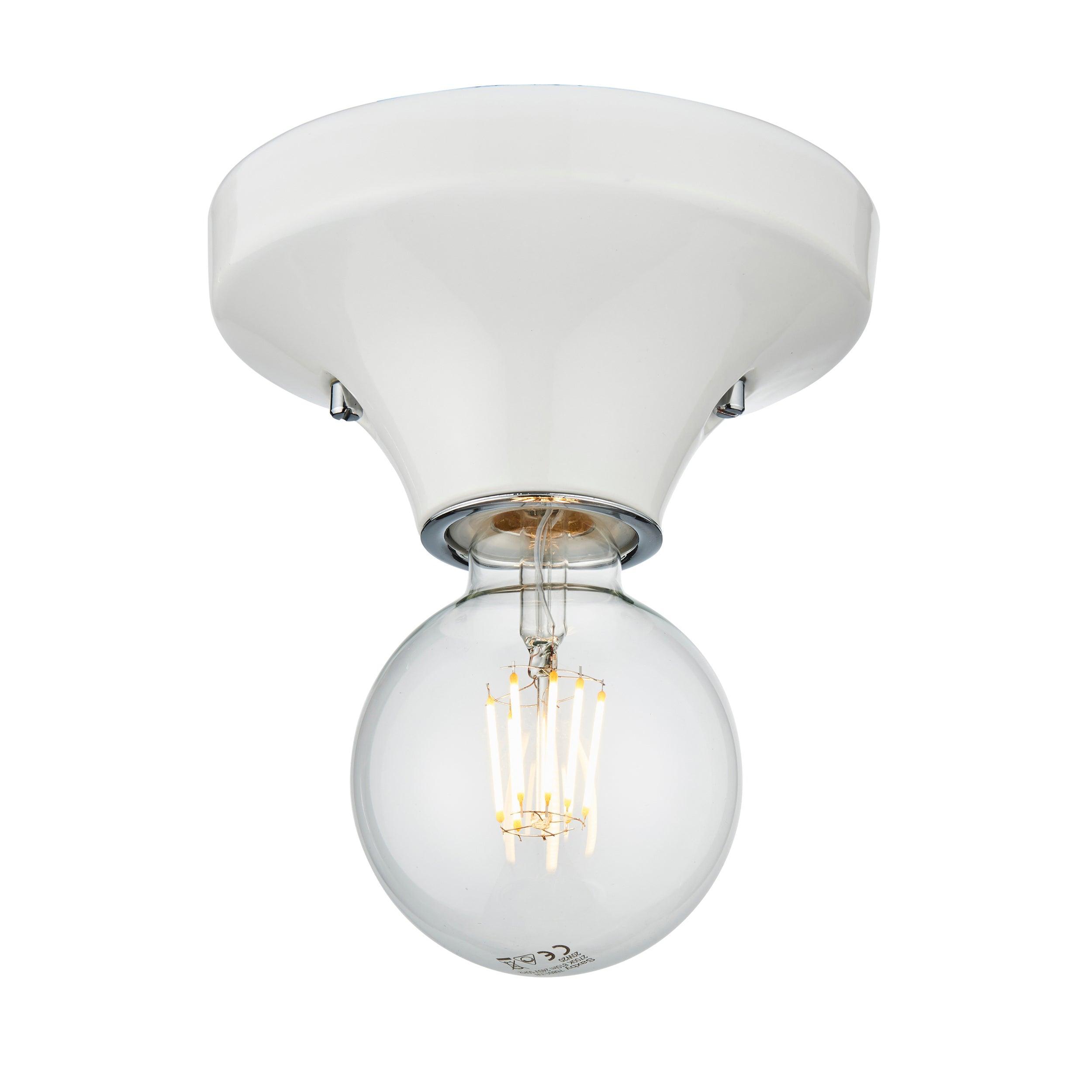 Maida White Bathroom Flush Ceiling / Wall Light