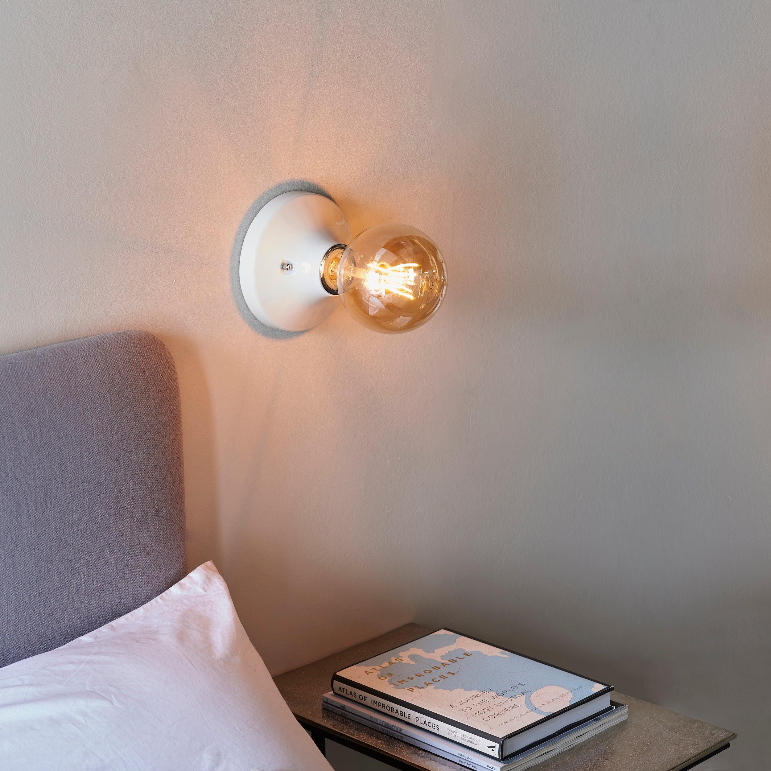 Maida White Bathroom Flush Ceiling / Wall Light