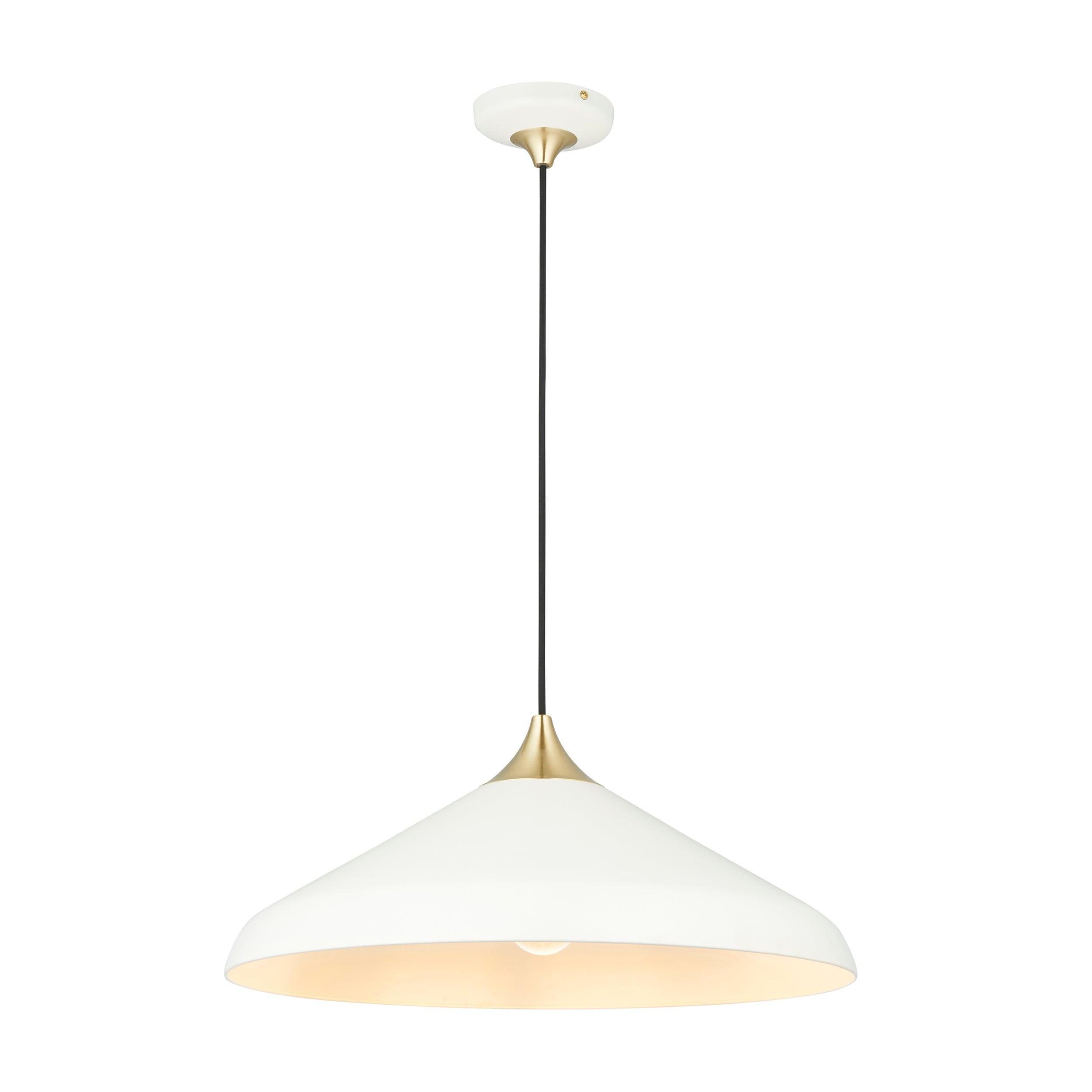 Ovni White Coned Industrial Pendant Ceiling Light-Ceiling Pendant Lights-Living Lights-8-Tiffany Lighting Direct