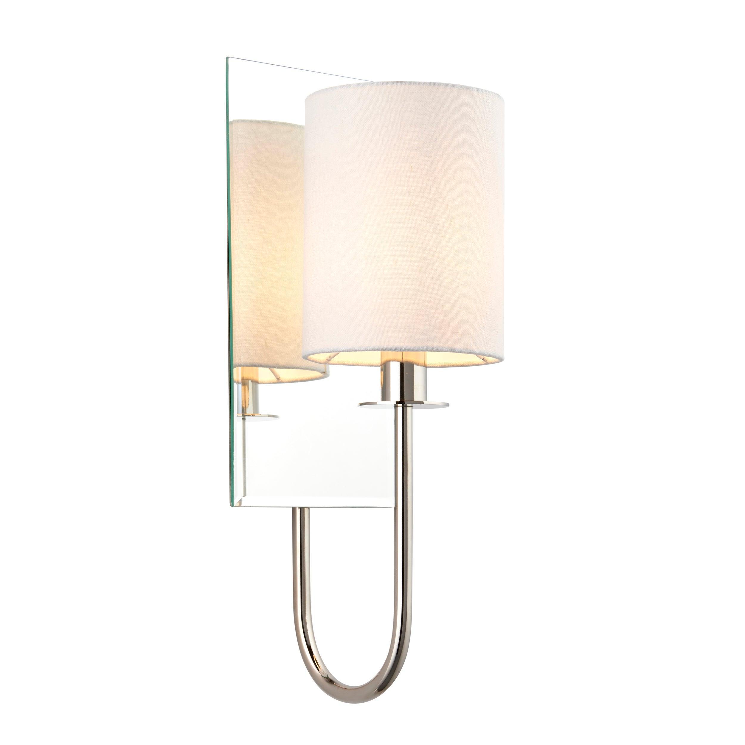 Sheena Nickel Wall Light With Mirrored Glass Back
