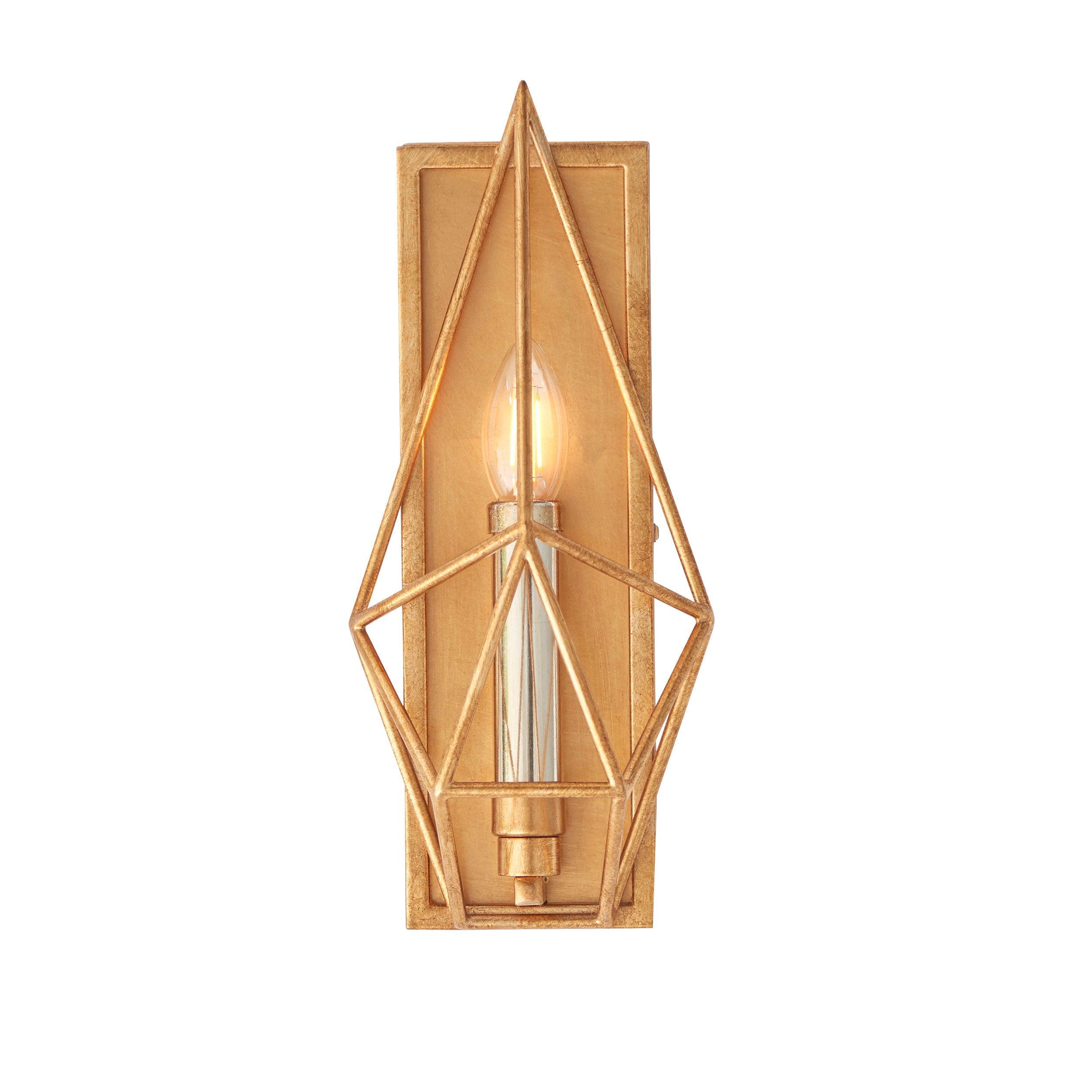Geometric Gold Leaf Angular Wall Light
