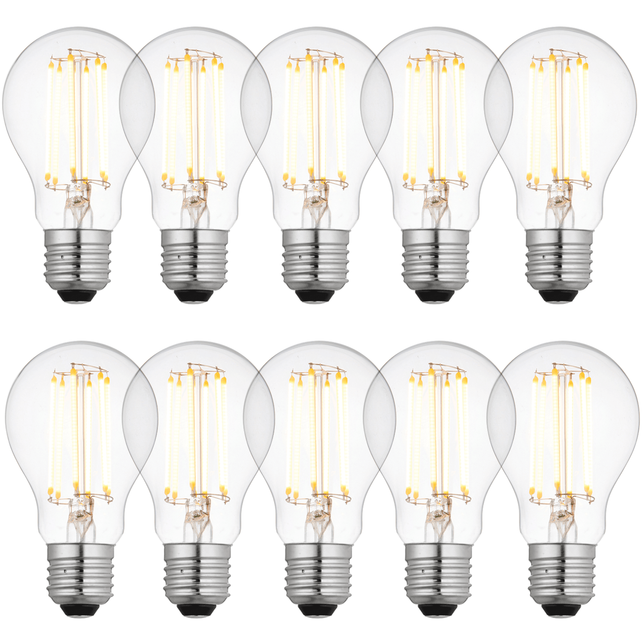 10 x E27 LED Dimmable Filament 6W Lamp/Bulb (40W Equivalent)