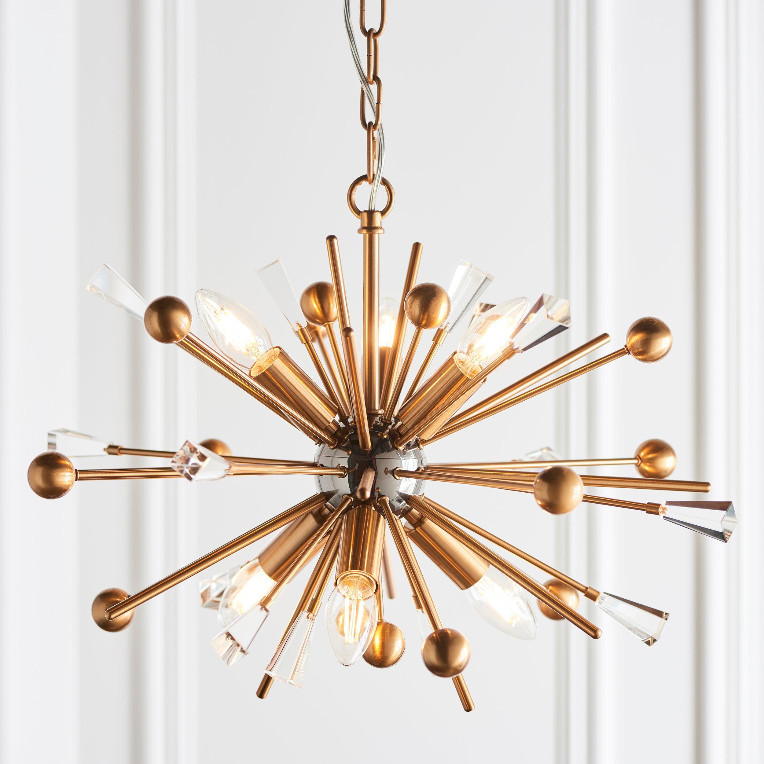Suffolk Medium Brass Ceiling Pendant Light-Ceiling Pendant Lights-Living Lights-2-Tiffany Lighting Direct