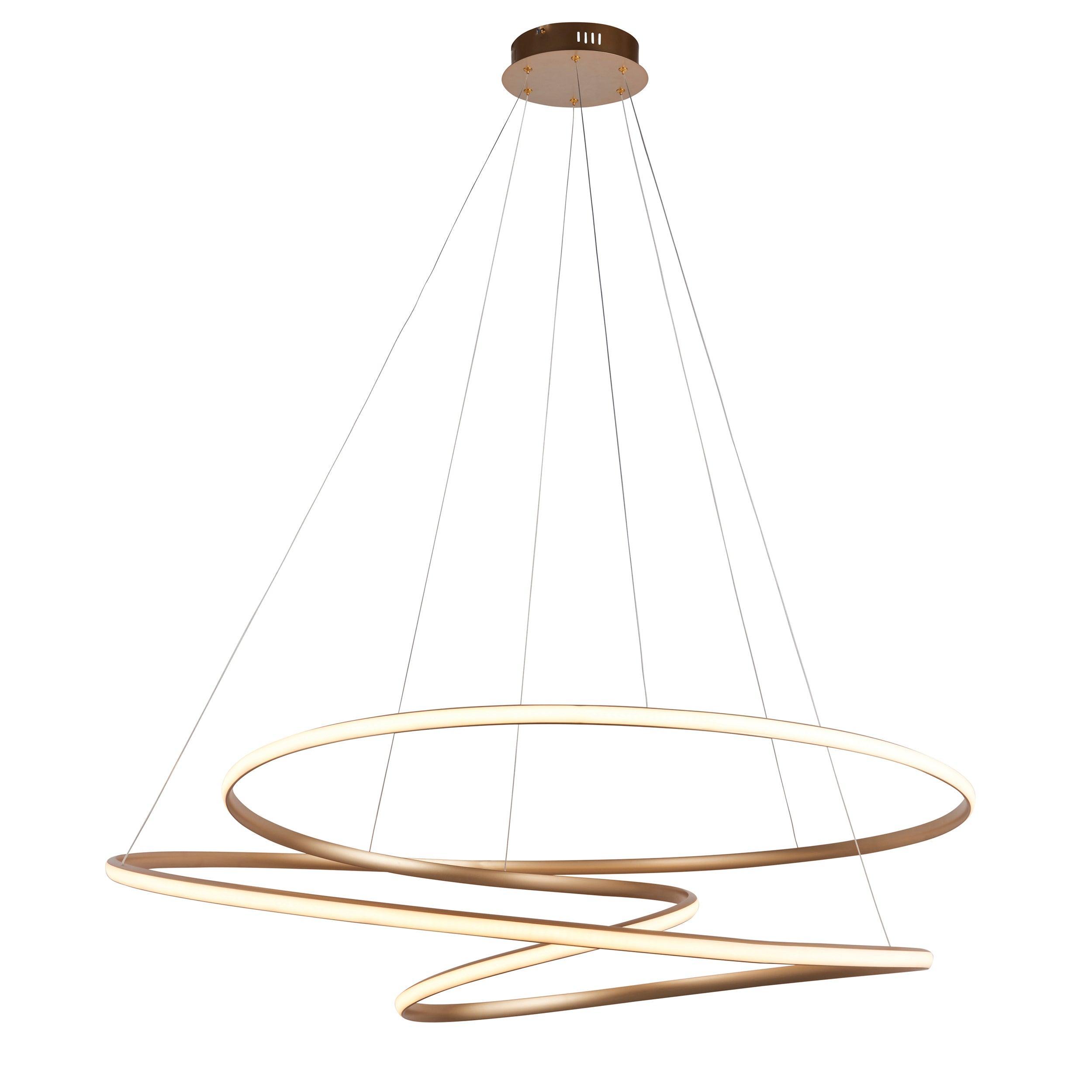 Helice Extra Large Spiral Gold Modern LED Pendant Light-Ceiling Pendant Lights-Living Lights-1-Tiffany Lighting Direct
