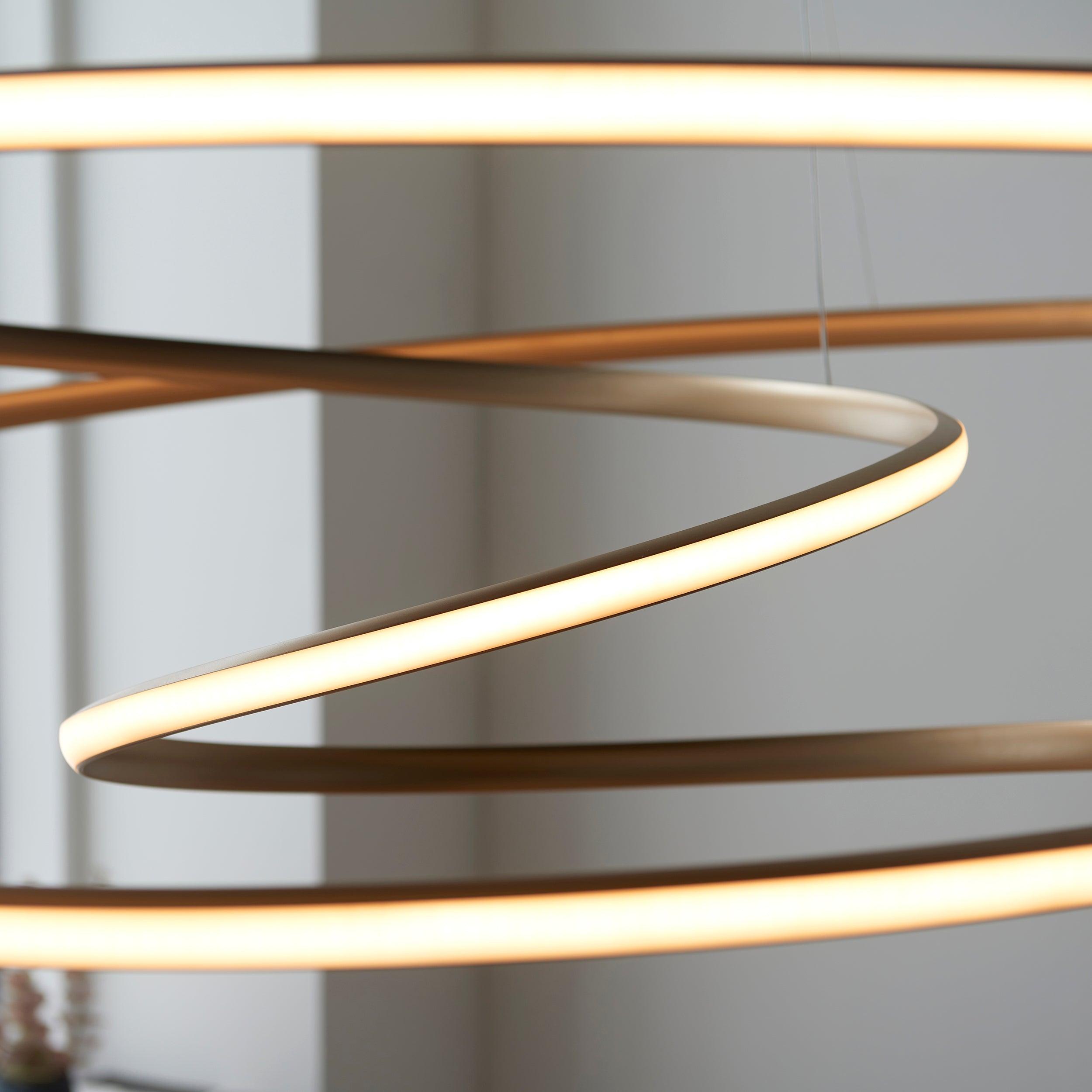 Helice Extra Large Spiral Gold Modern LED Pendant Light-Ceiling Pendant Lights-Living Lights-3-Tiffany Lighting Direct