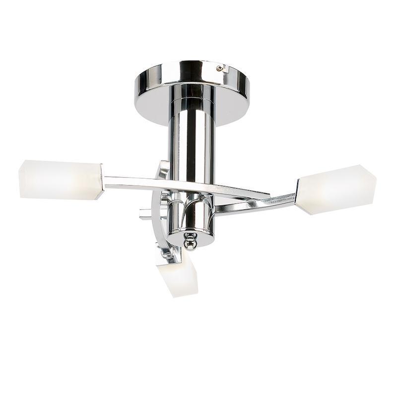 Havana 3lt Chrome Semi Flush Ceiling Light by Endon Lighting Living Room Image 1